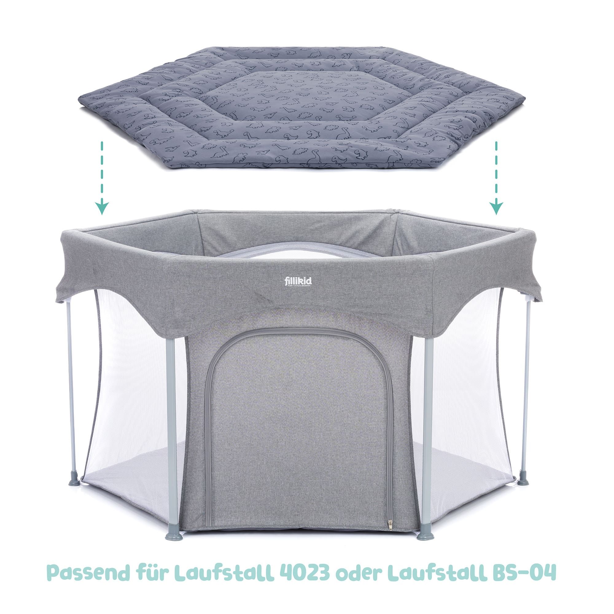Laufgitter & Laufgittereinlagen, fillikid, Blau – Besonderheit: mit weicher Polsterung