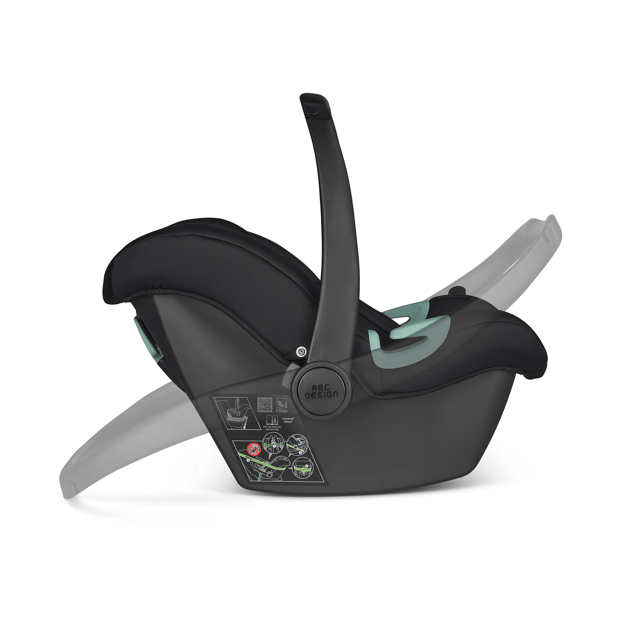 Babyschalen 0-13 kg, Gruppe 0+, ABC DESIGN, Schwarz – Produktansicht