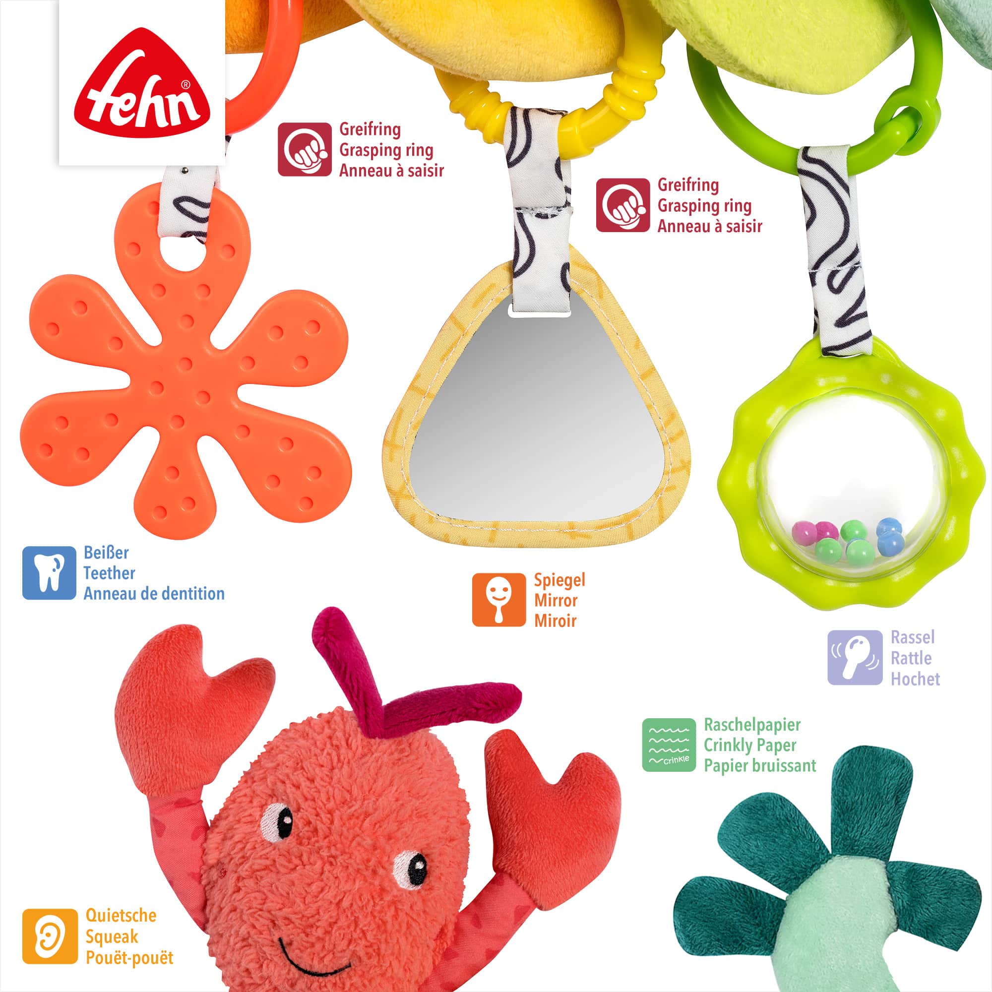Kinderwagenketten, fehn, Mehrfarbig – Produktansicht