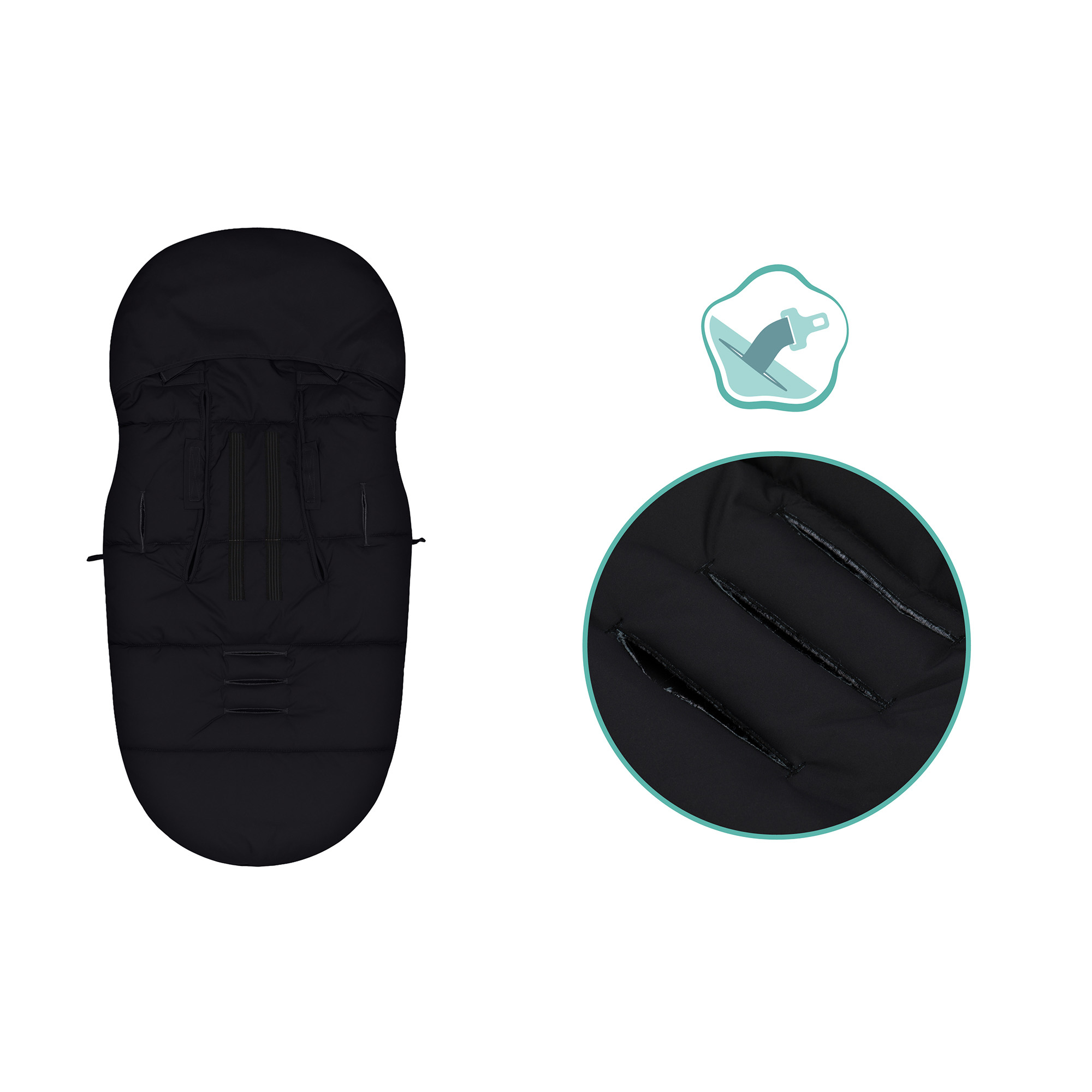 Fußsäcke, LITTLE ONE, Schwarz – Produktansicht