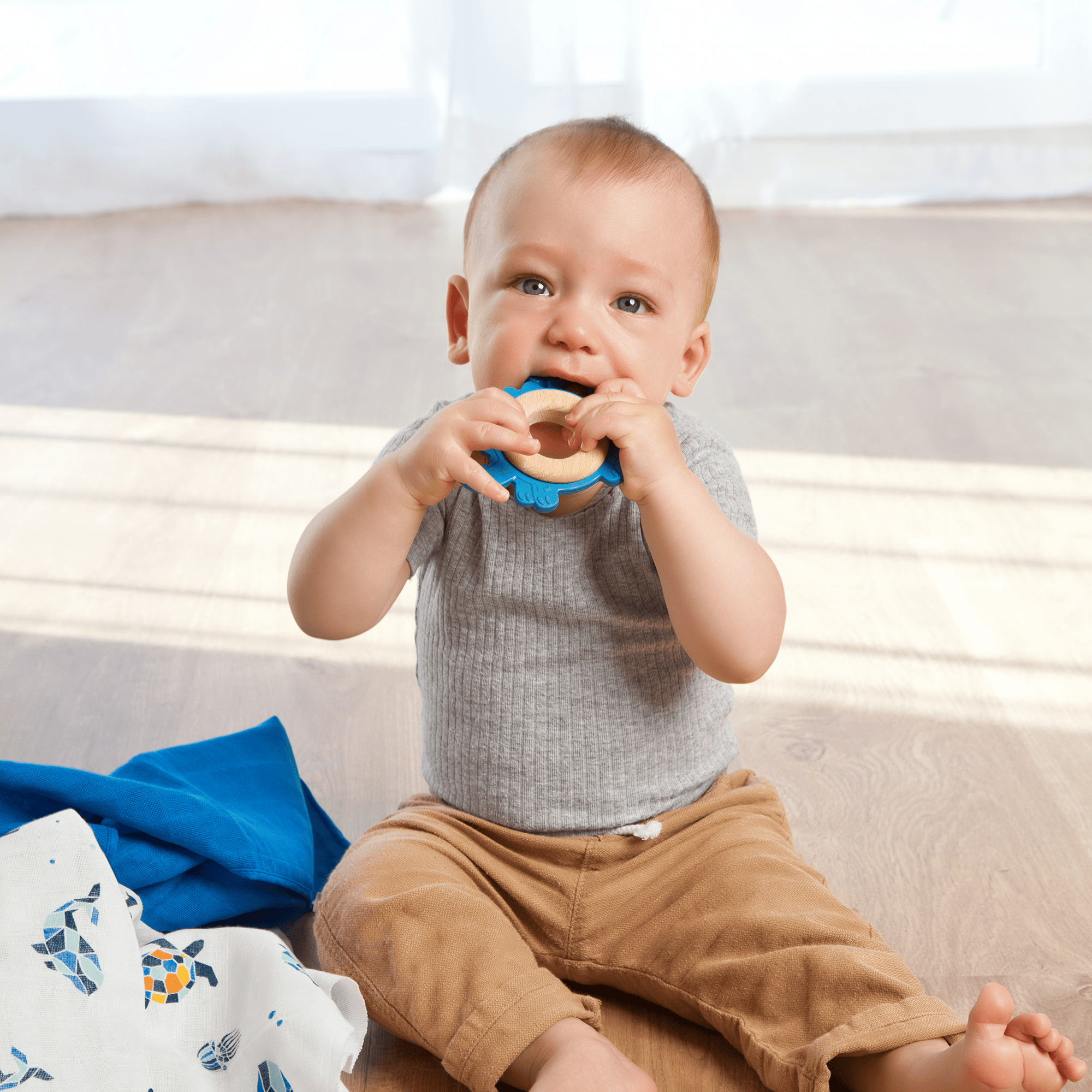 Beißringe, GRÜNSPECHT, Blau – Produktansicht