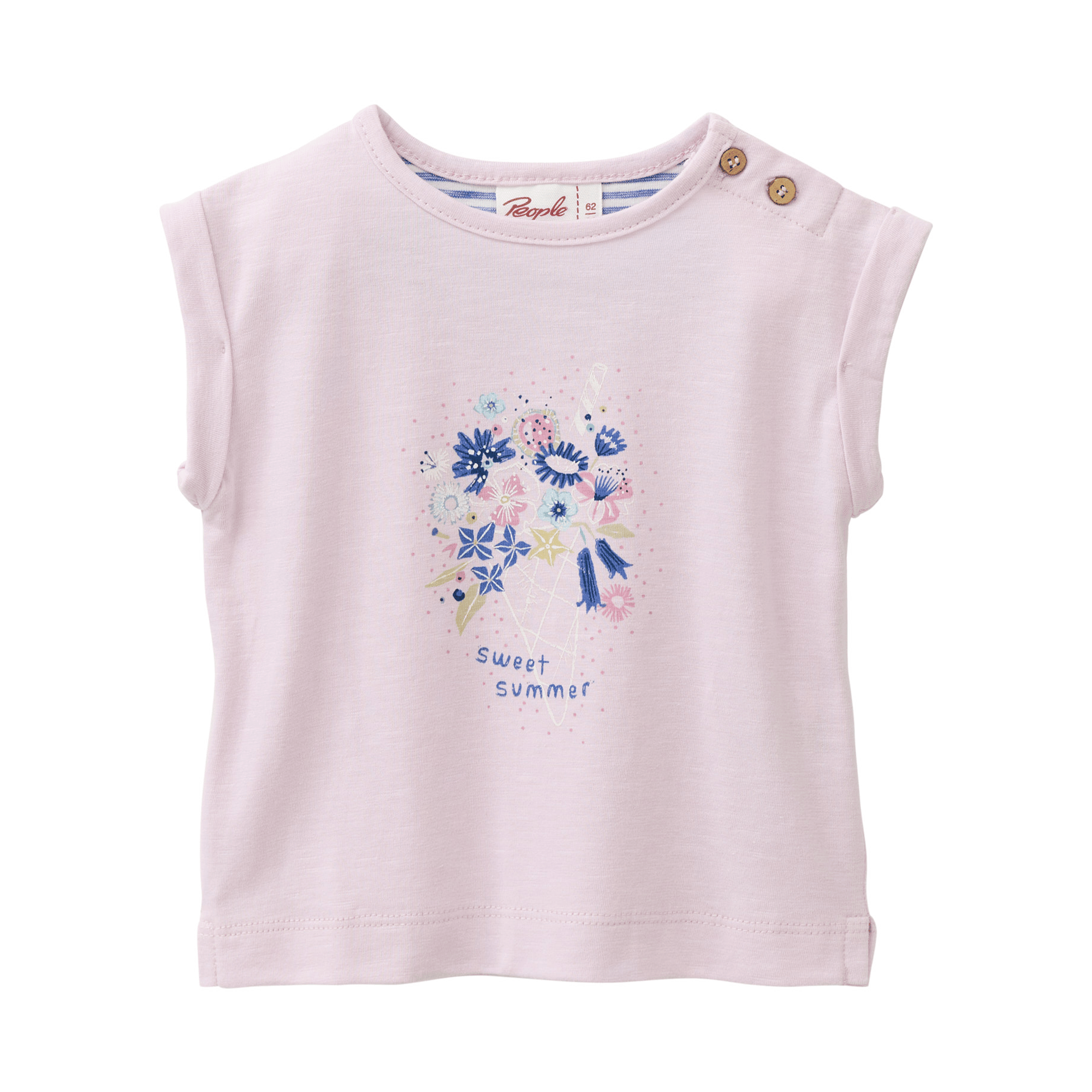 Kurzarmshirts, People Wear Organic, Pink – Besonderheit: aus 100% Baumwolle