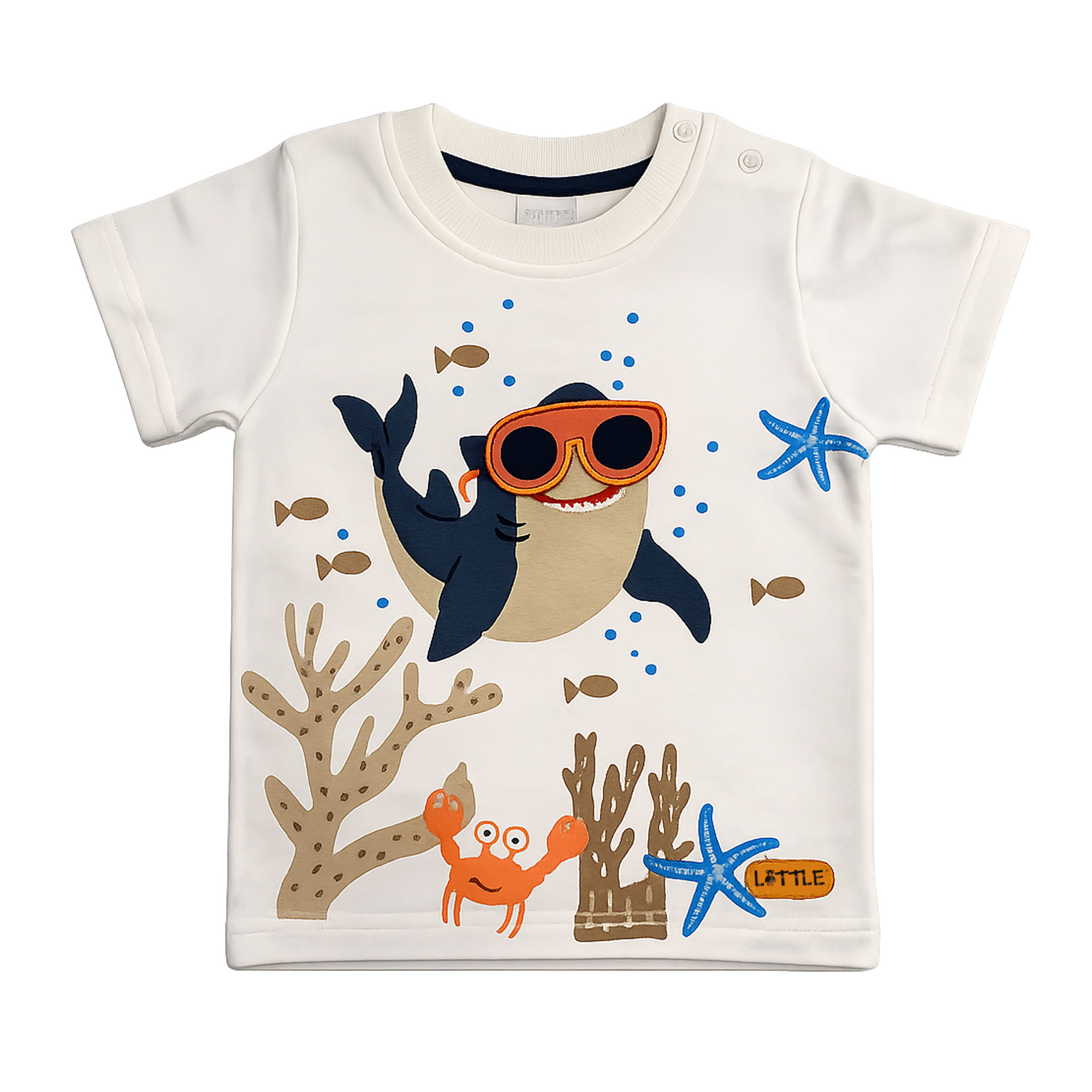 Kurzarmshirts, LITTLE, Weiß – Besonderheit: aus 100% Baumwolle