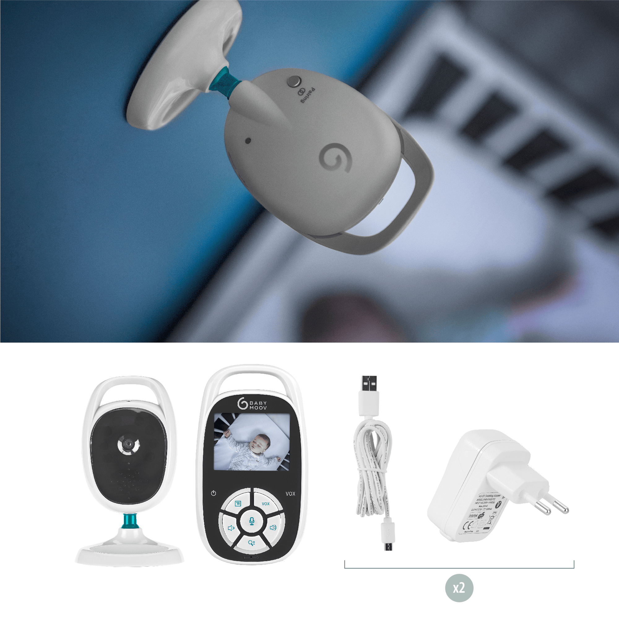 Video Babyphone, babymoov, Weiß – Produktansicht