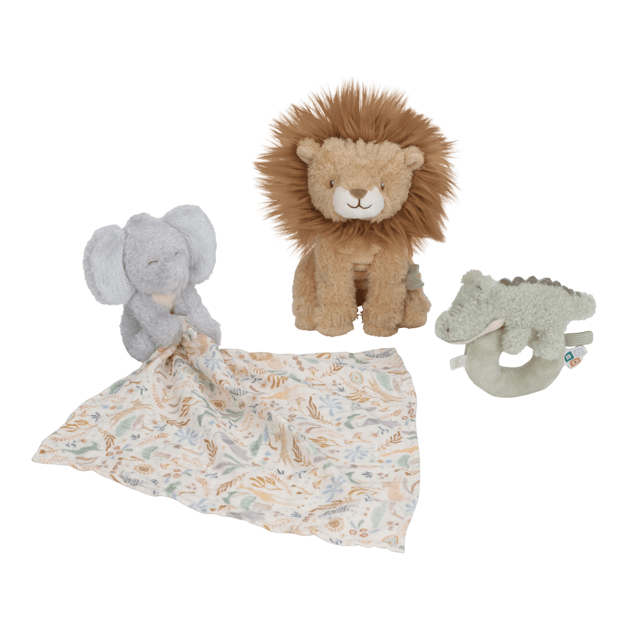 Kuscheltiere, Mehrfarbig – Besonderheit: Geschenkset mit schmusetuch, Rassel und Kuscheltier