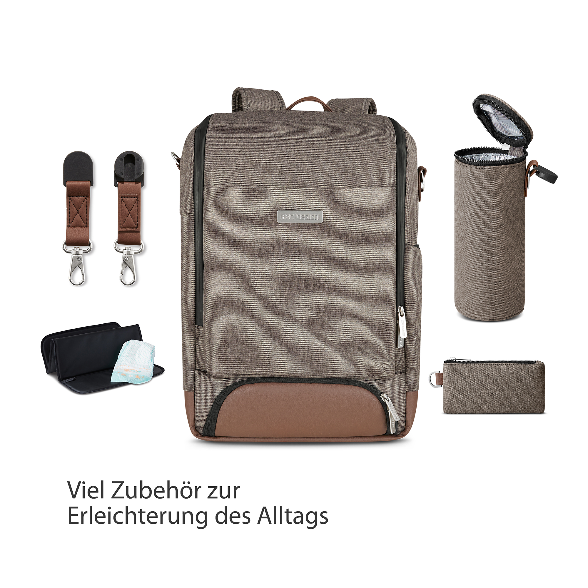 Wickelrucksäcke, ABC DESIGN, Beige – Produktansicht