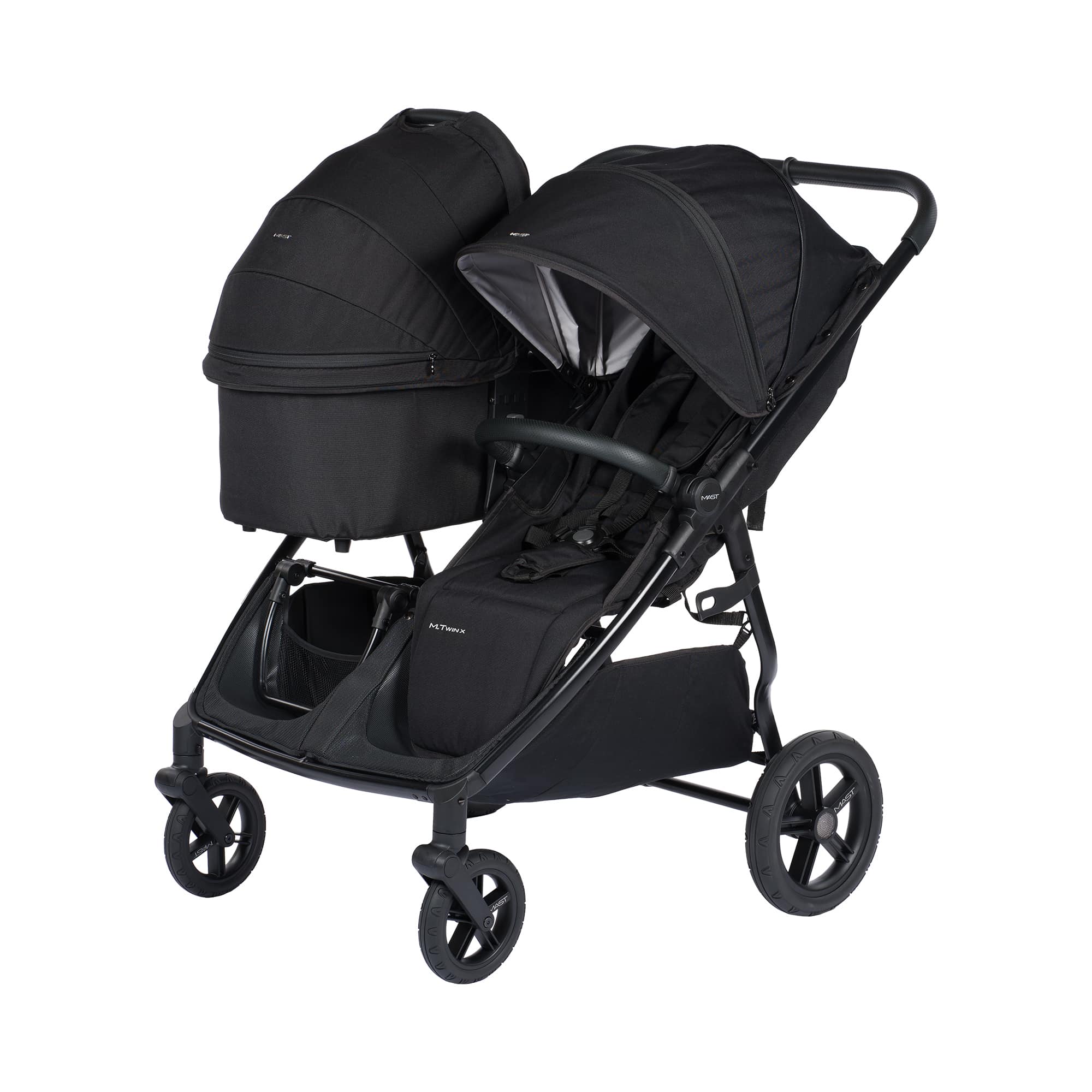 Zwillingswagen & Geschwisterwagen, MAST, Schwarz – Produktansicht