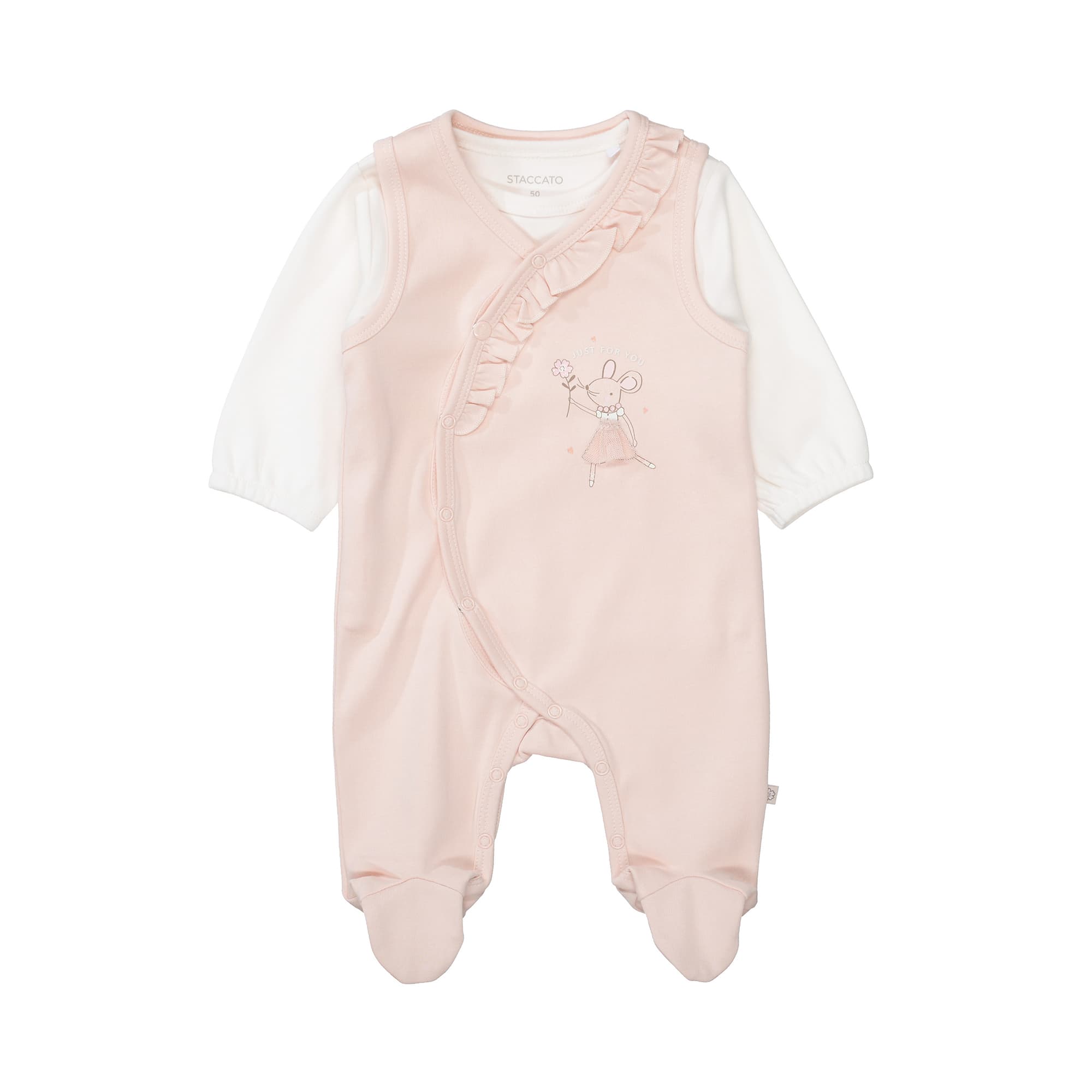 Strampler, STACCATO, Orange – Besonderheit: Set bestehend aus Strampler und Langarmshirt