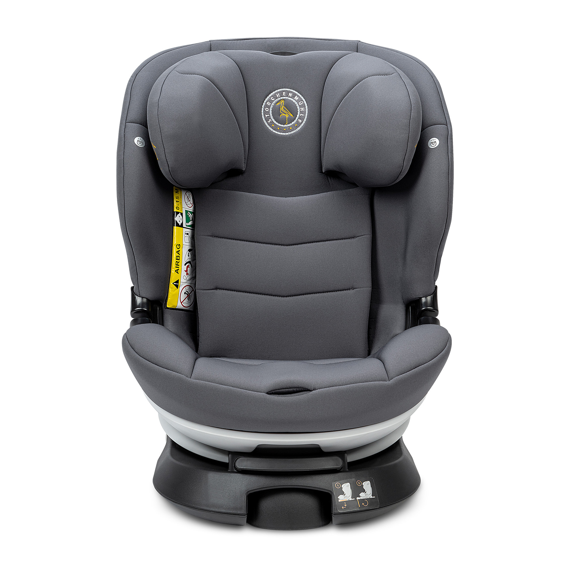 Kindersitze 9-36 kg, Gruppe 1/2/3, Storchenmühle, Grau – Produktansicht