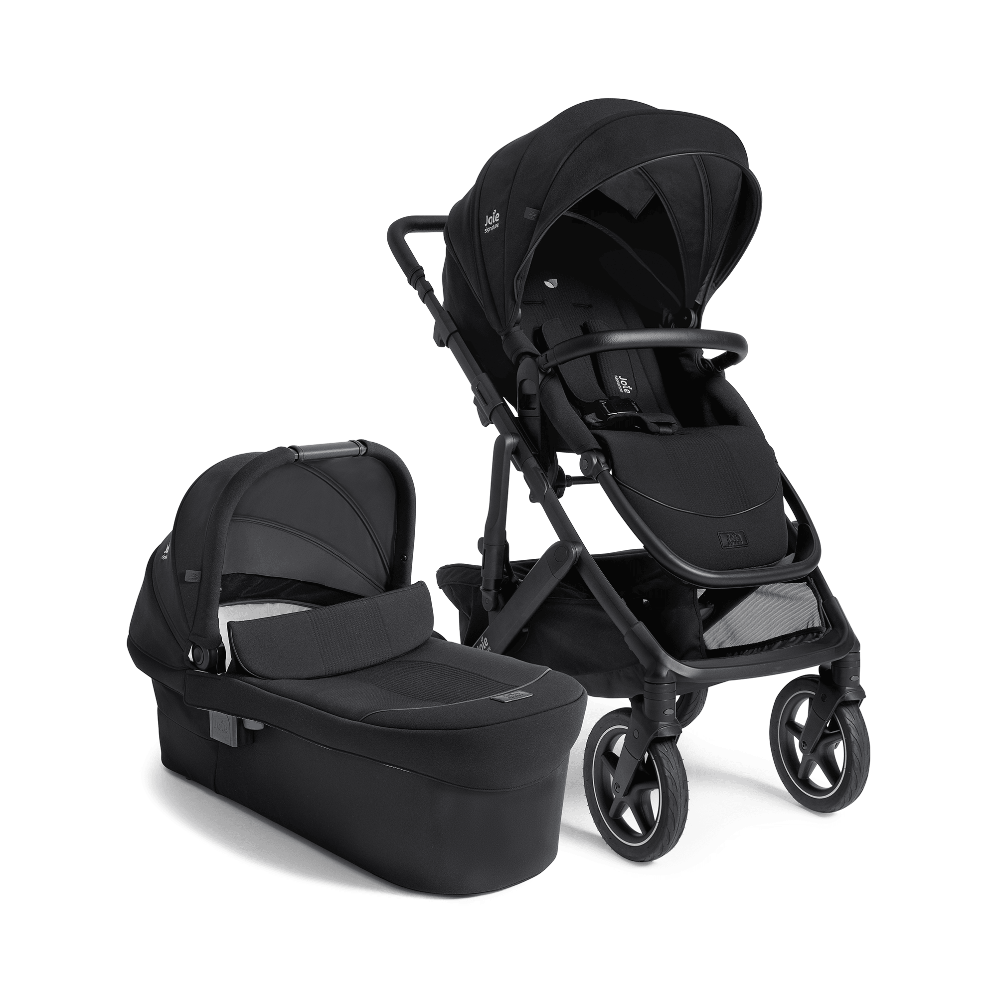 Kombi-Kinderwagen, Joie signature, Schwarz – Besonderheit: praktischer 4in1 Kombi-Kinderwagen im Set mit Babywanne Ramble™ XL