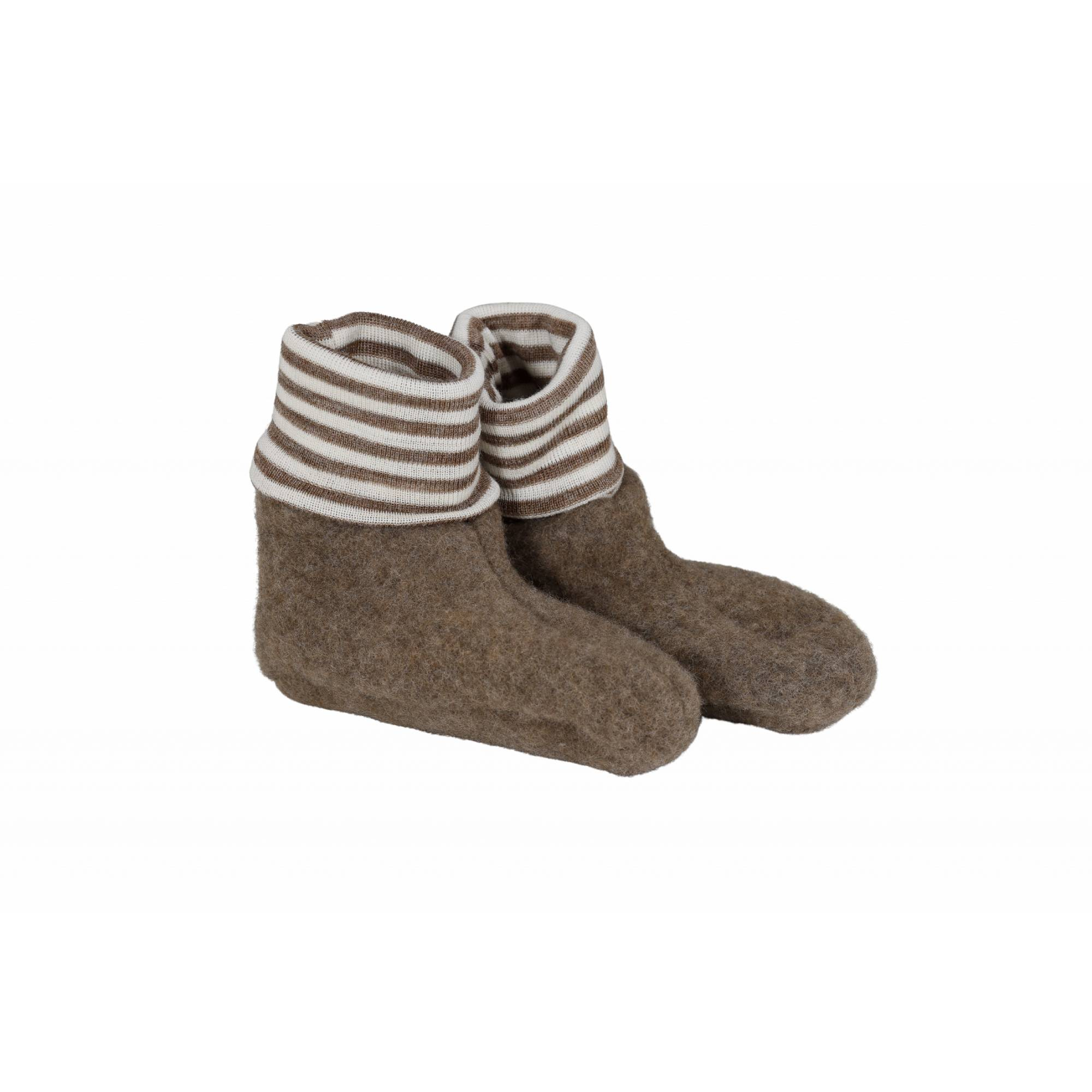Babyschuhe, PICKAPOOH, Braun – Besonderheit: aus 100% Merinoschurwolle