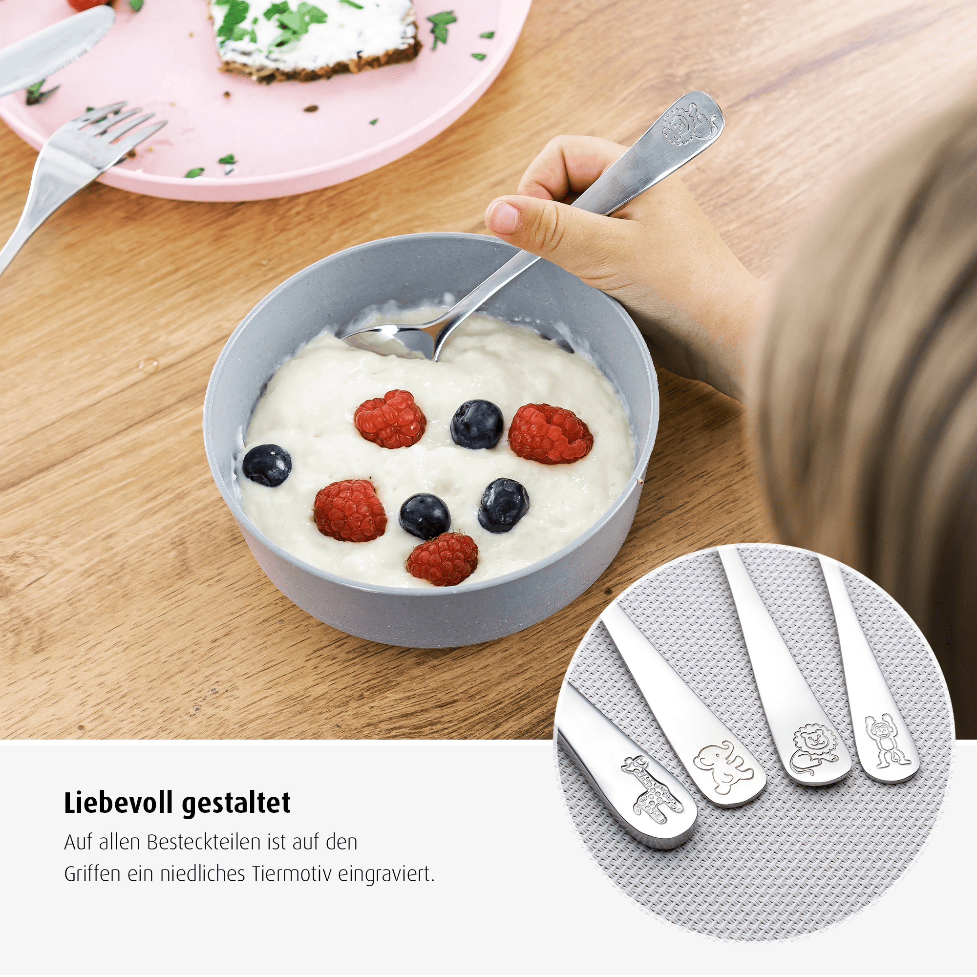 Kinderbesteck, reer, Grau – Produktansicht