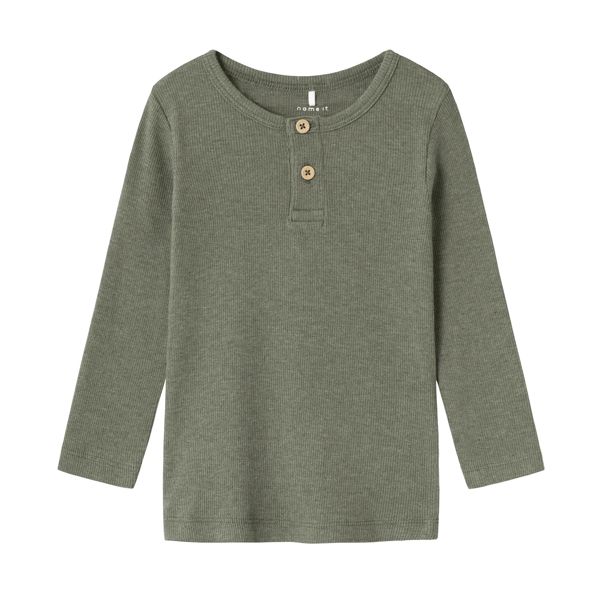 Langarmshirts, name it, Grün – Besonderheit: aus 57% Baumwolle