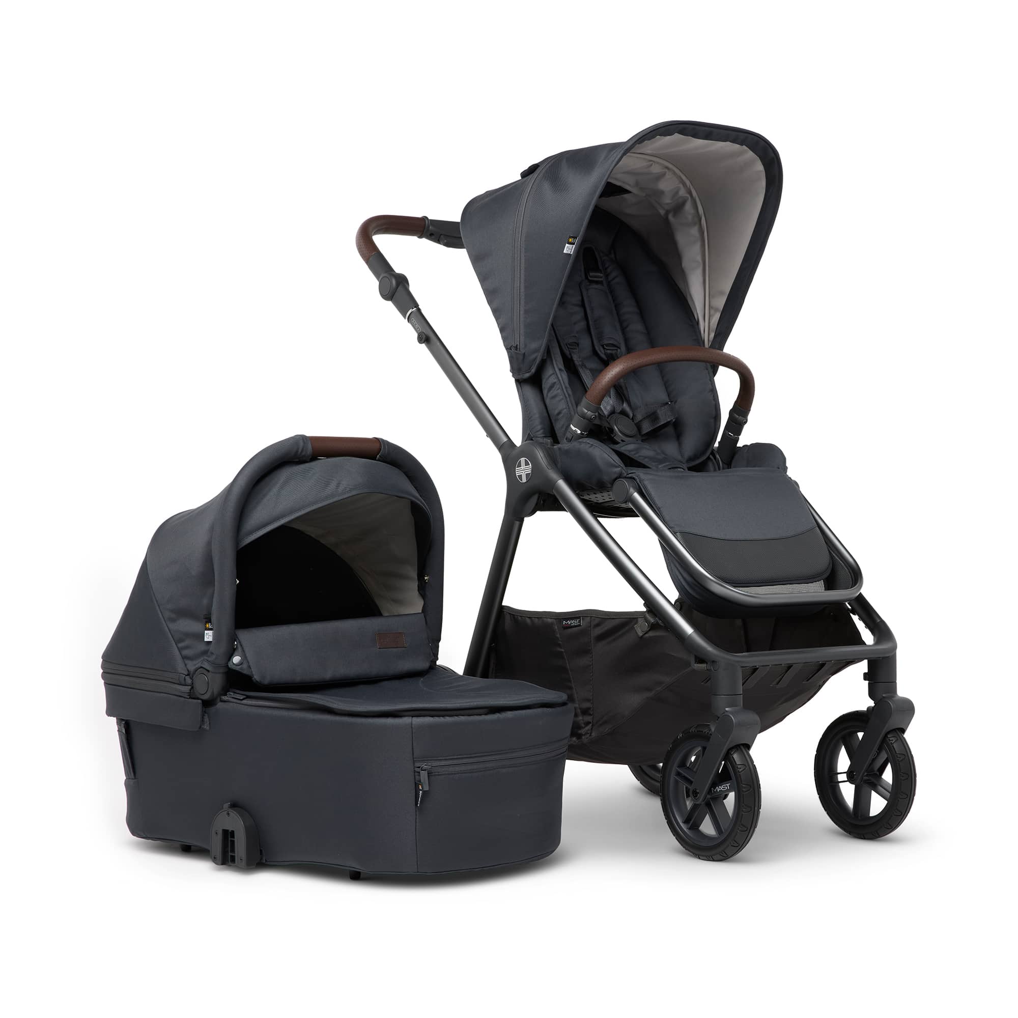 Kombi-Kinderwagen, MAST, Grau – Besonderheit: inkl. Babywanne, Sportsitz, Regenschutz
