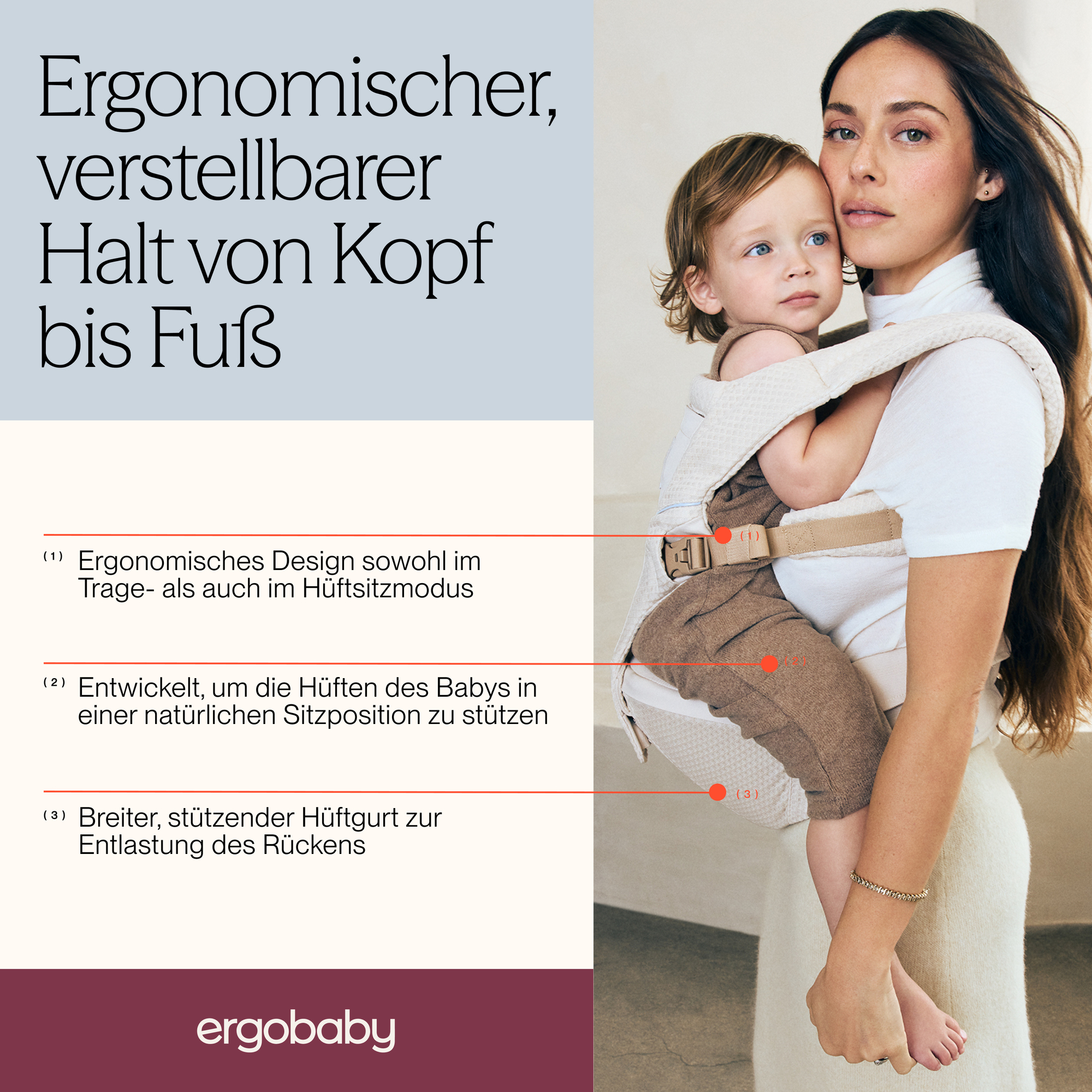 Hüfttragen, ERGObaby, Grau – Produktansicht