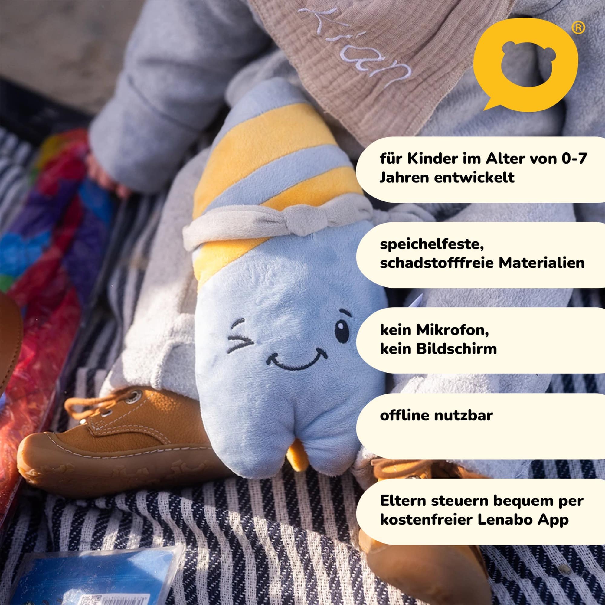 Kuscheltiere, Lenabo, Blau – Produktansicht