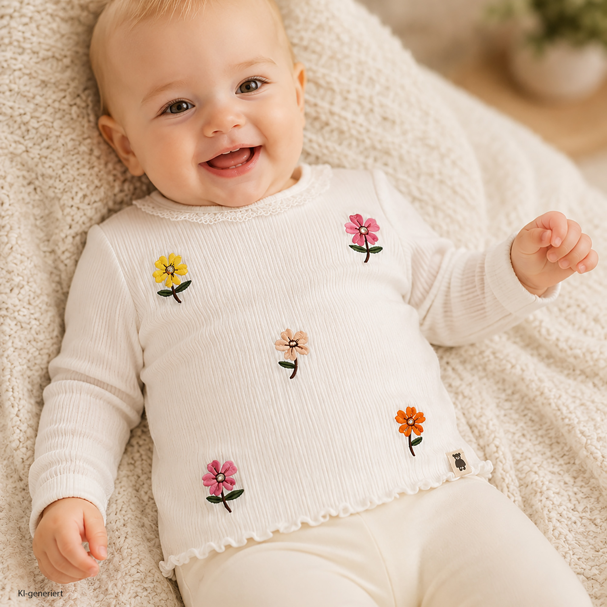Langarmshirts, LITTLE, Weiß – Besonderheit: aus 95% Baumwolle