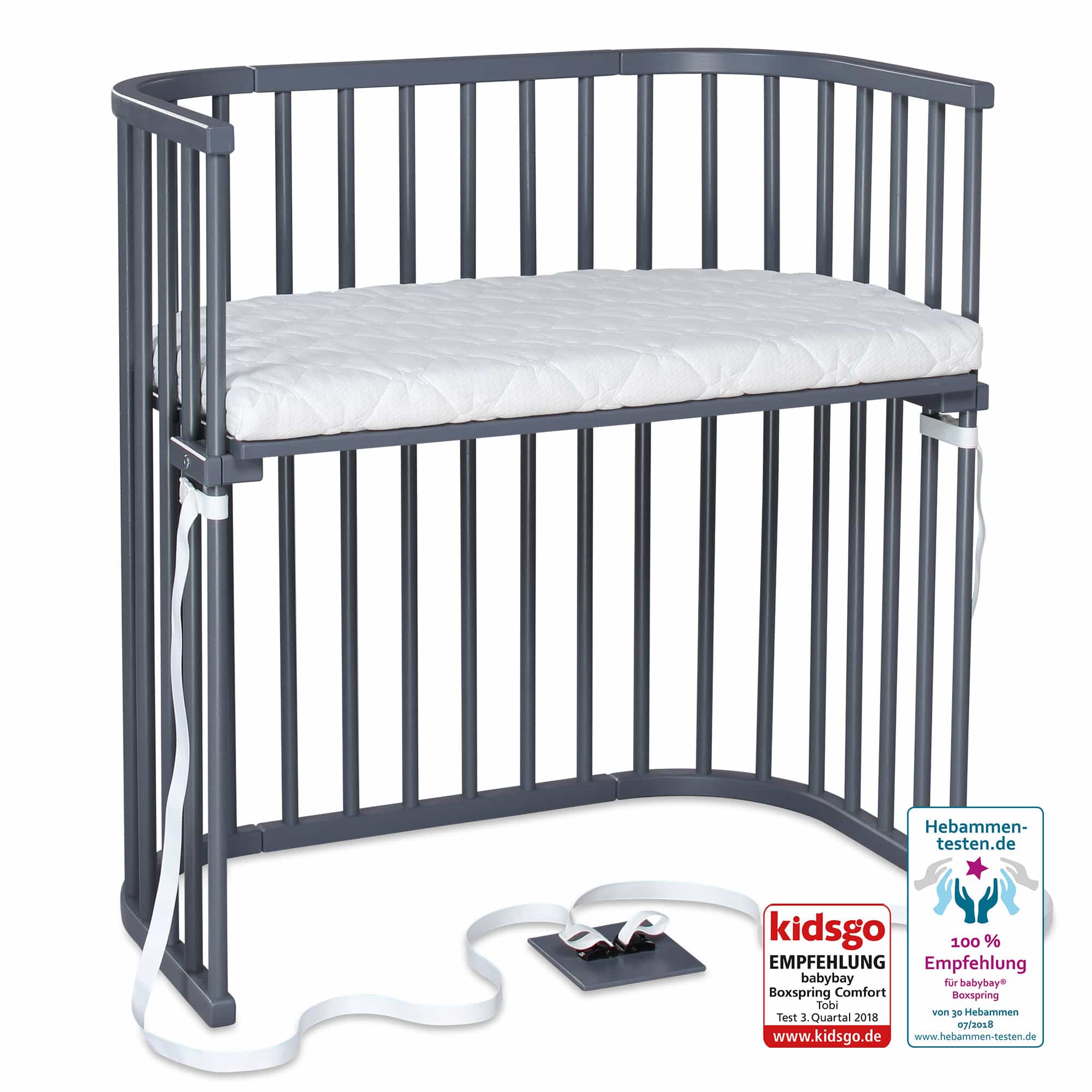 Beistellbetten, babybay, Grau – Produktansicht