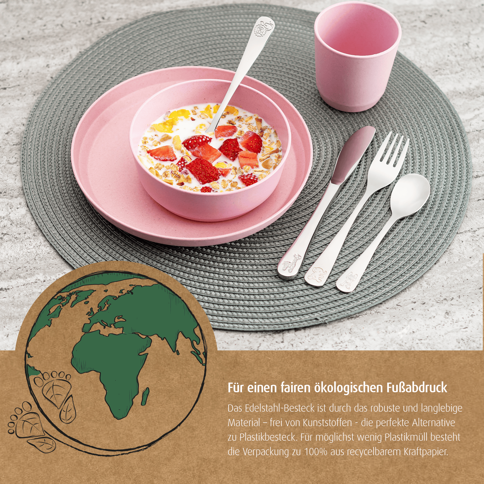 Kinderbesteck, reer, Grau – Produktansicht