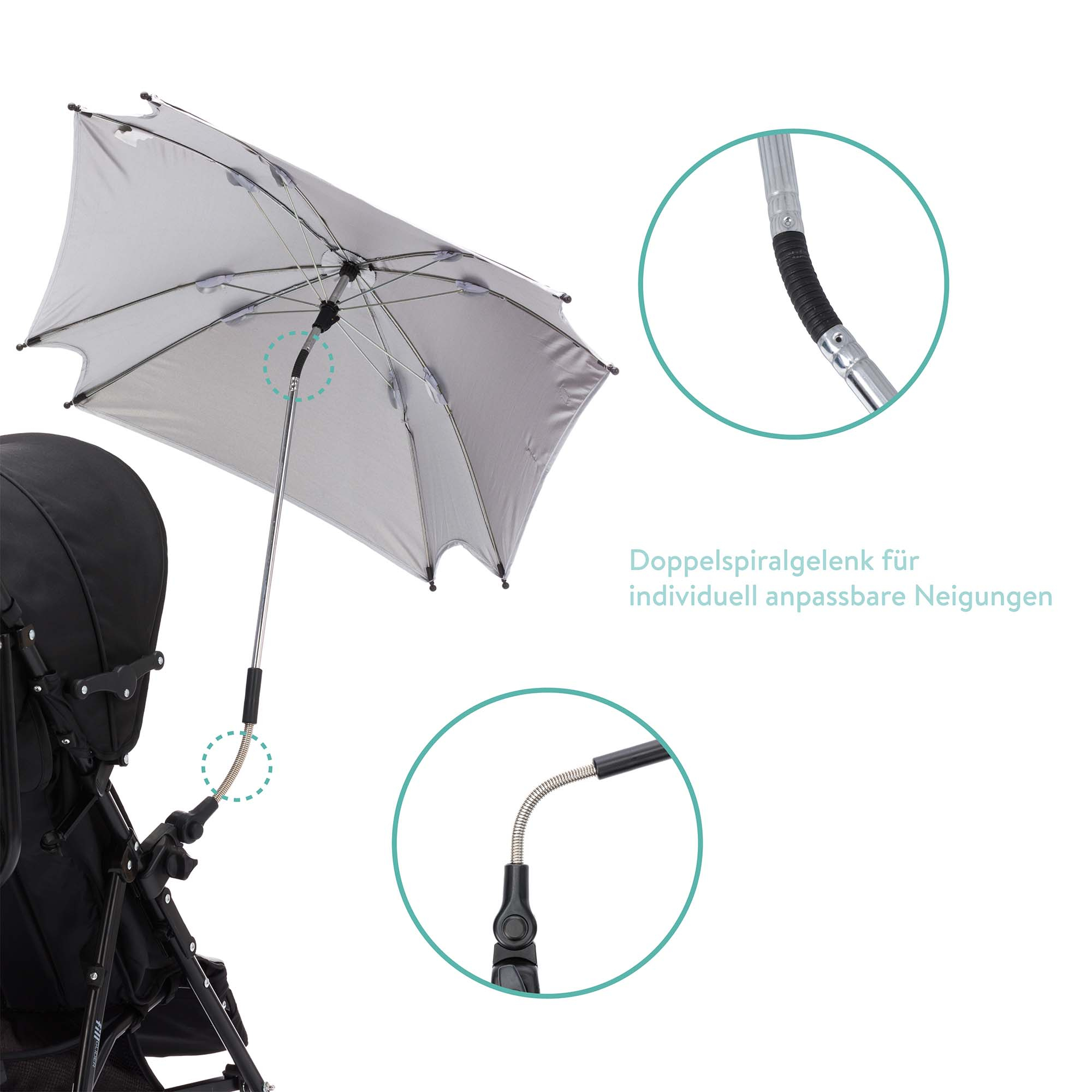 Sonnenschirme für Kinderwagen, LITTLE ONE, Grau – Produktansicht