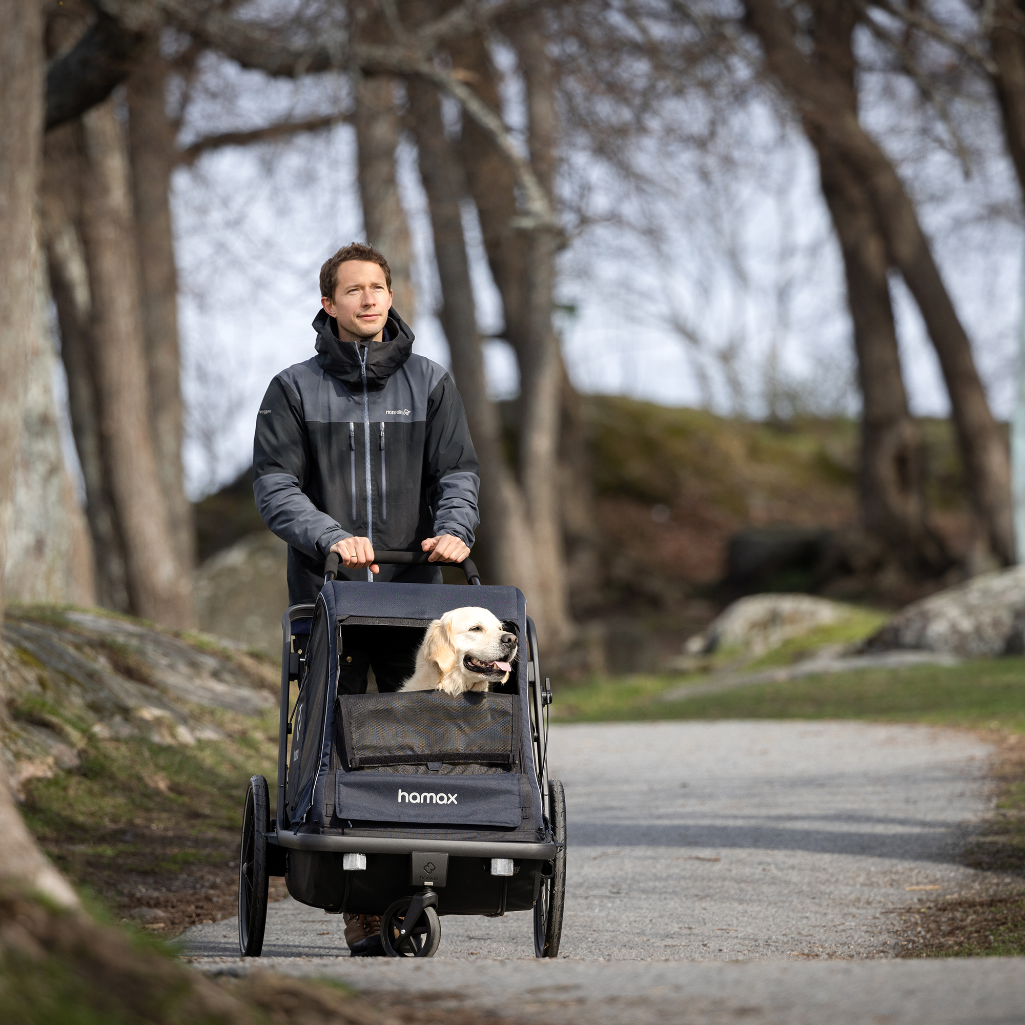 Fahrradanhänger, hamax, Blau – Produktansicht