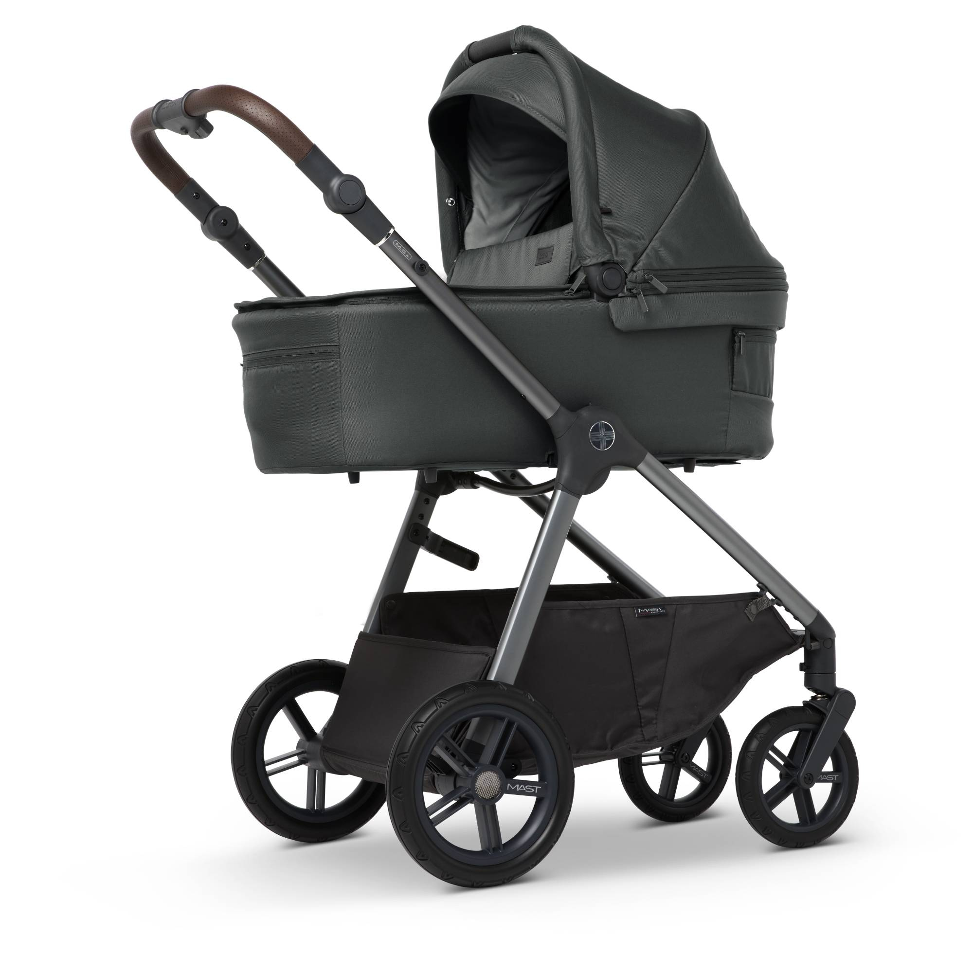 Kombi-Kinderwagen, MAST, Schwarz – Besonderheit: inkl. Babywanne, Sportsitz, Regenschutz
