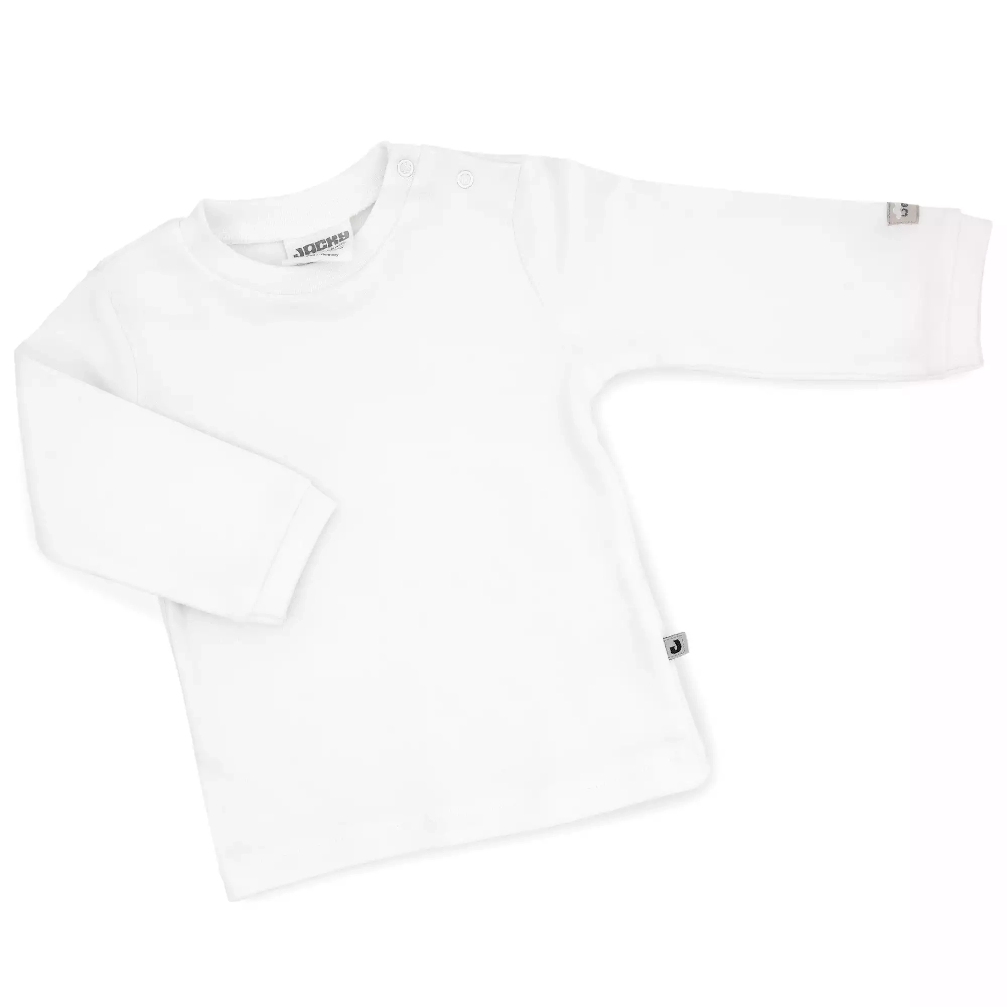 Langarmshirts, JACKY, Weiß – Besonderheit: mit Druckknöpfen auf der Schulter