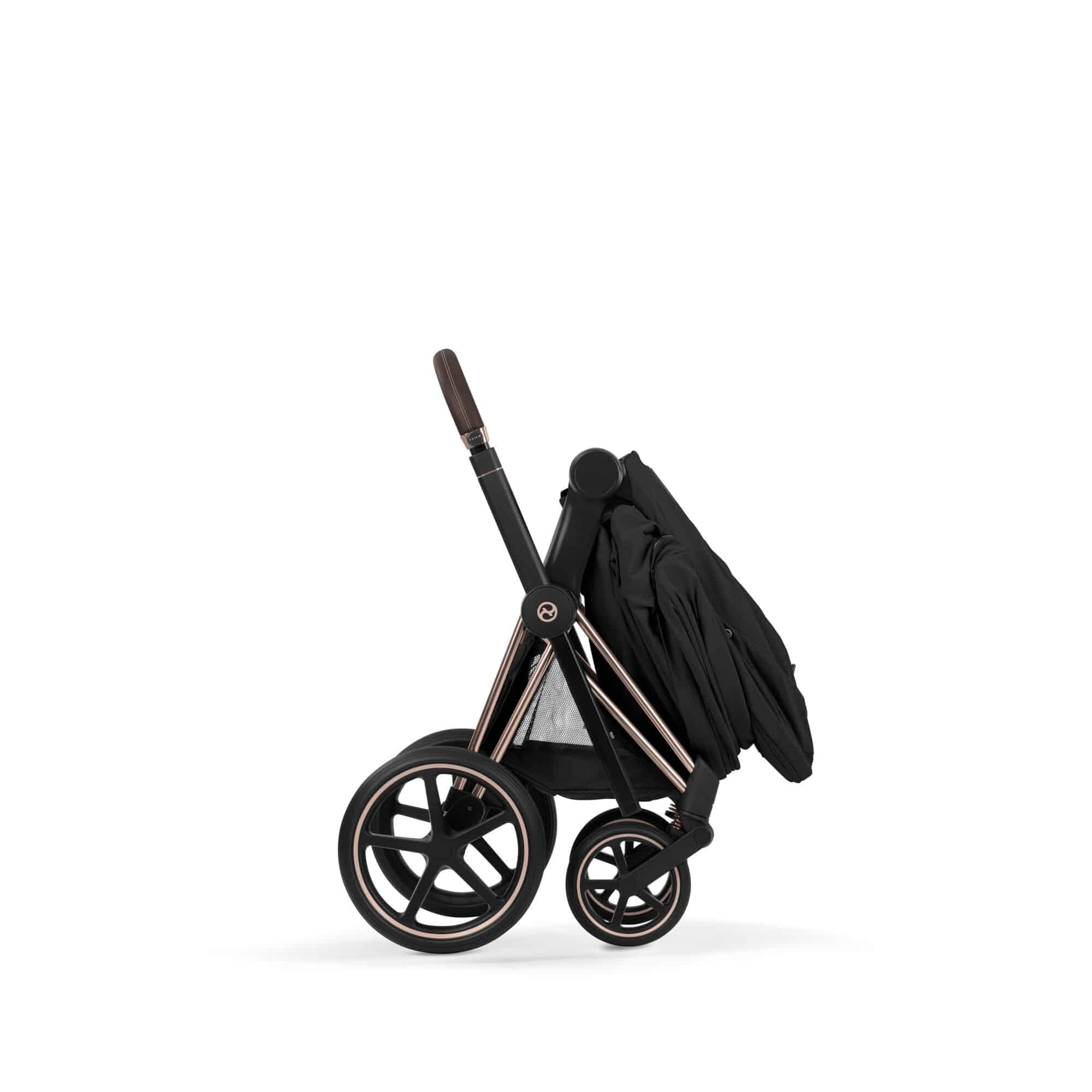 Kombi-Kinderwagen, cybex PLATINUM, Braun – Besonderheit: mit Babywanne auf dem Rahmen faltbar