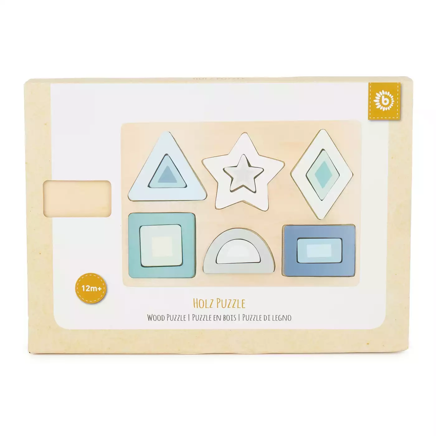 Holzpuzzle, bieco, Braun – Produktansicht