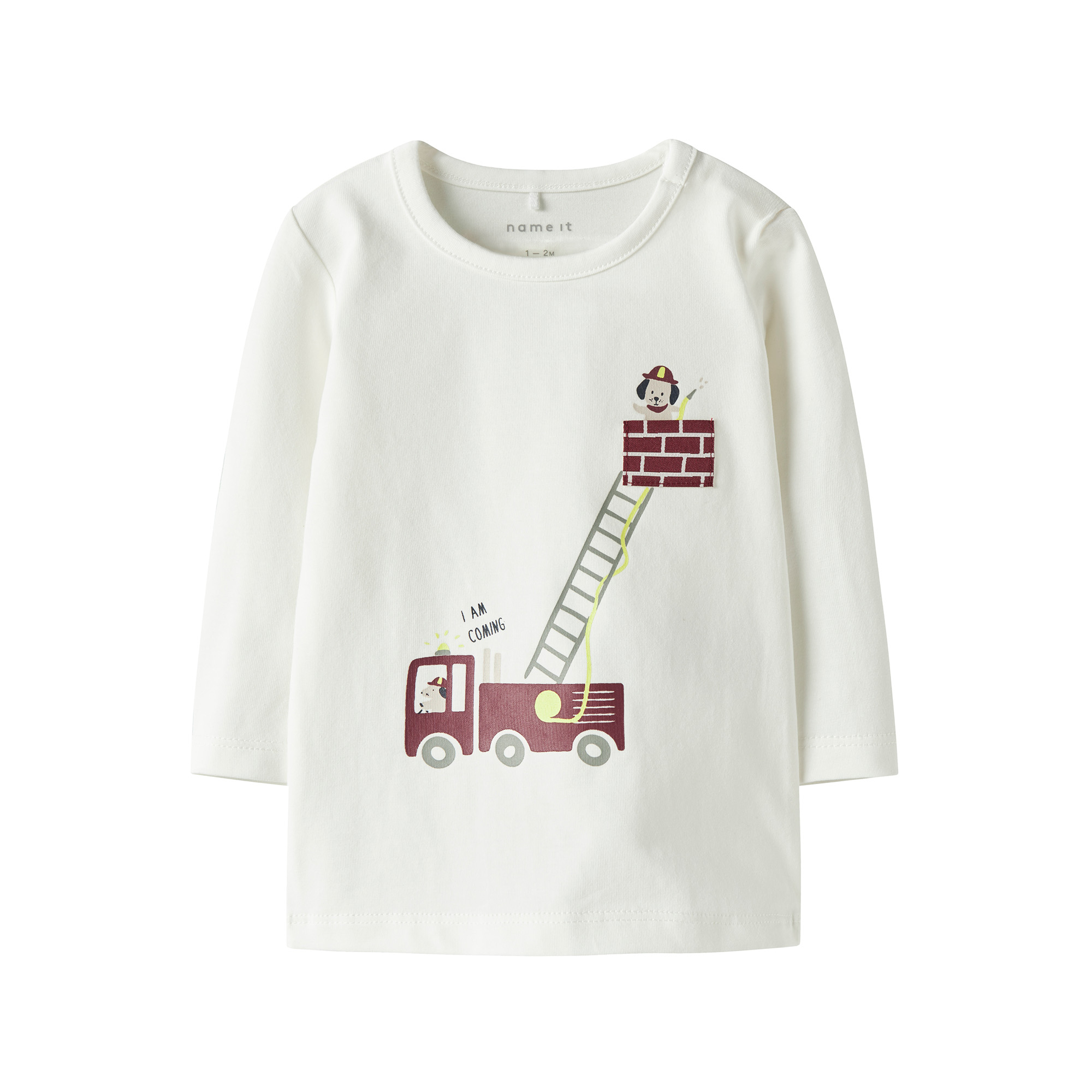 Langarmshirts, name it, Weiß – Besonderheit: aus 95% Baumwolle