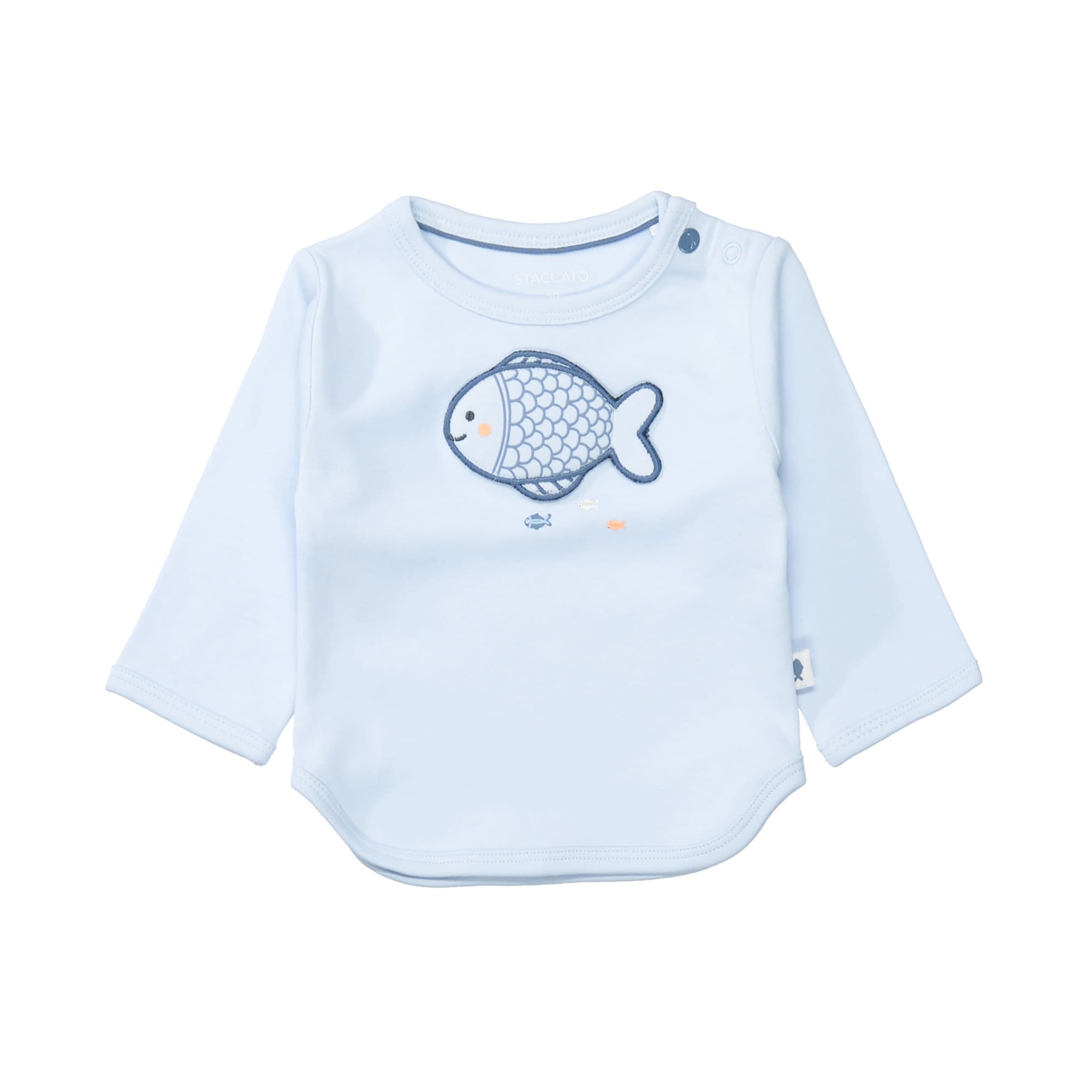 Langarmshirts, STACCATO, Blau – Besonderheit: aus 100% Baumwolle