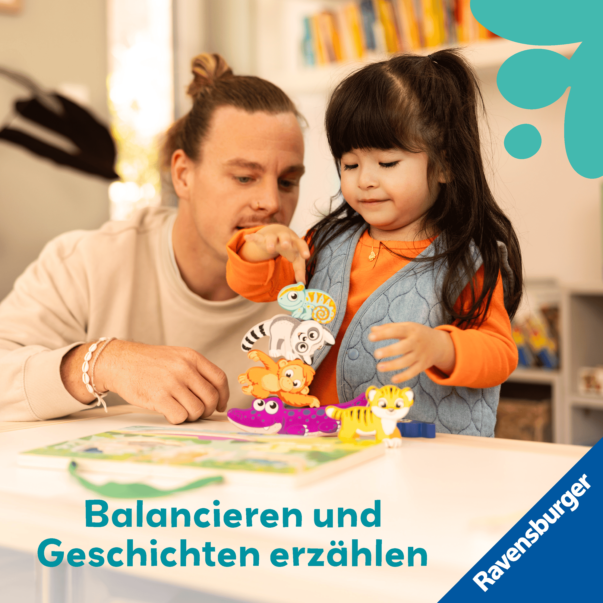 Play+ magnetisches Holz-Fühl-Puzzle: Dschungel Ravensburger Mehrfarbig 2000587406606 1