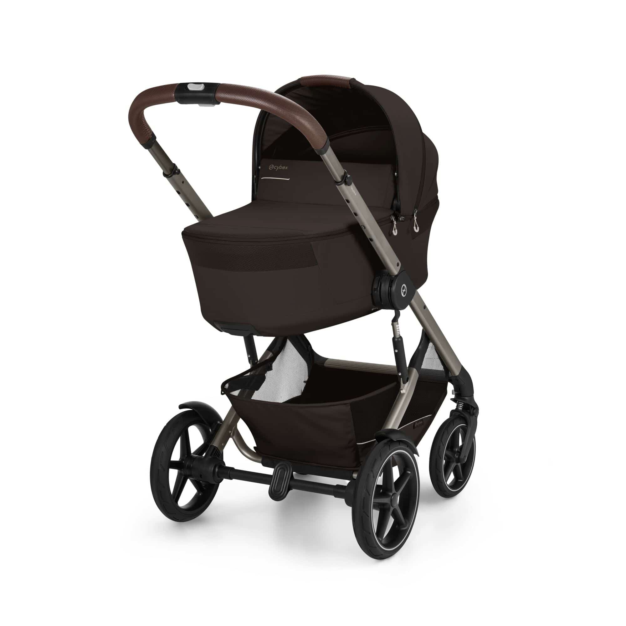 Kombi-Kinderwagen, cybex, Braun – Besonderheit: kompakte Faltung (auch mit Babywanne)