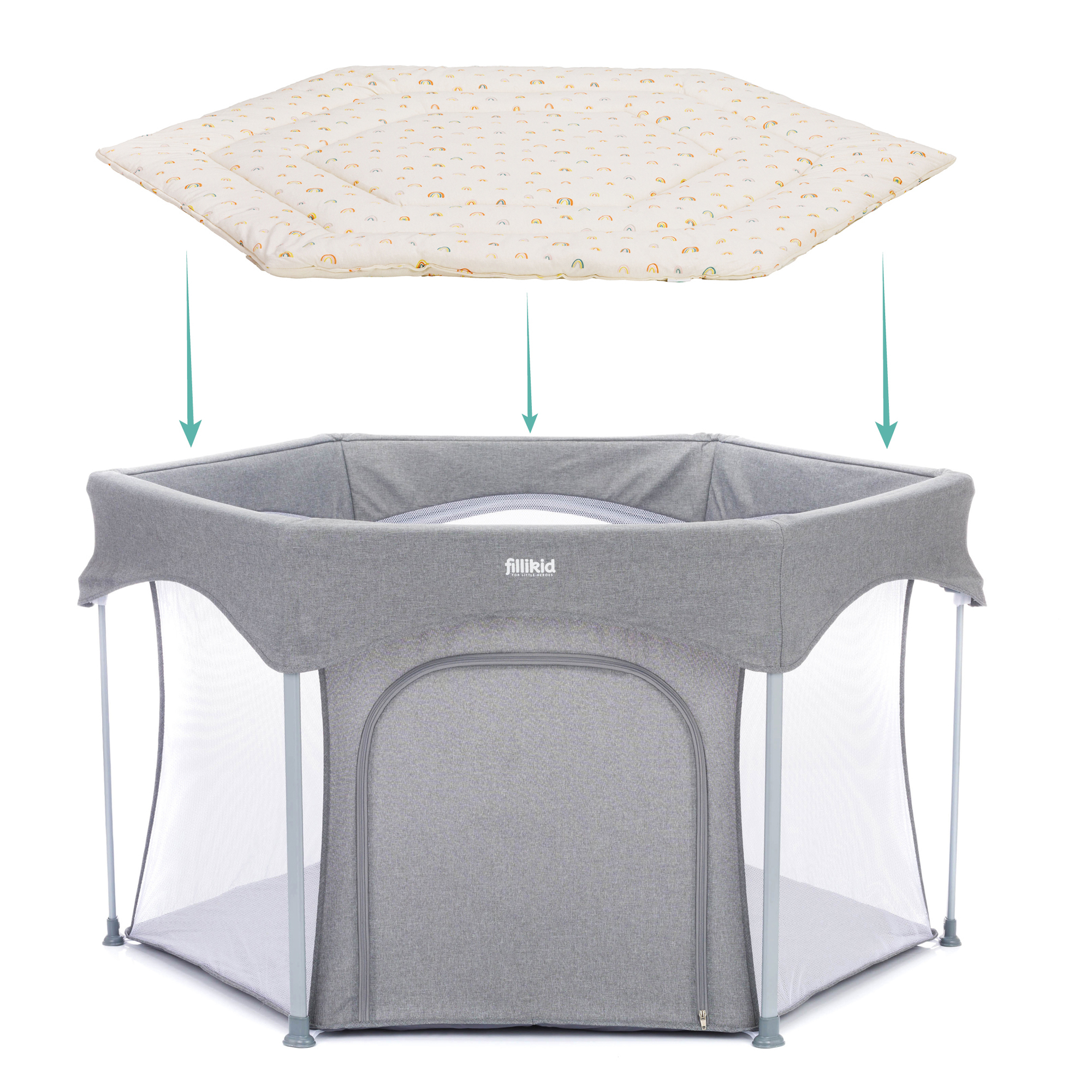 Laufgitter & Laufgittereinlagen, fillikid, Beige – Besonderheit: mit weicher Polsterung