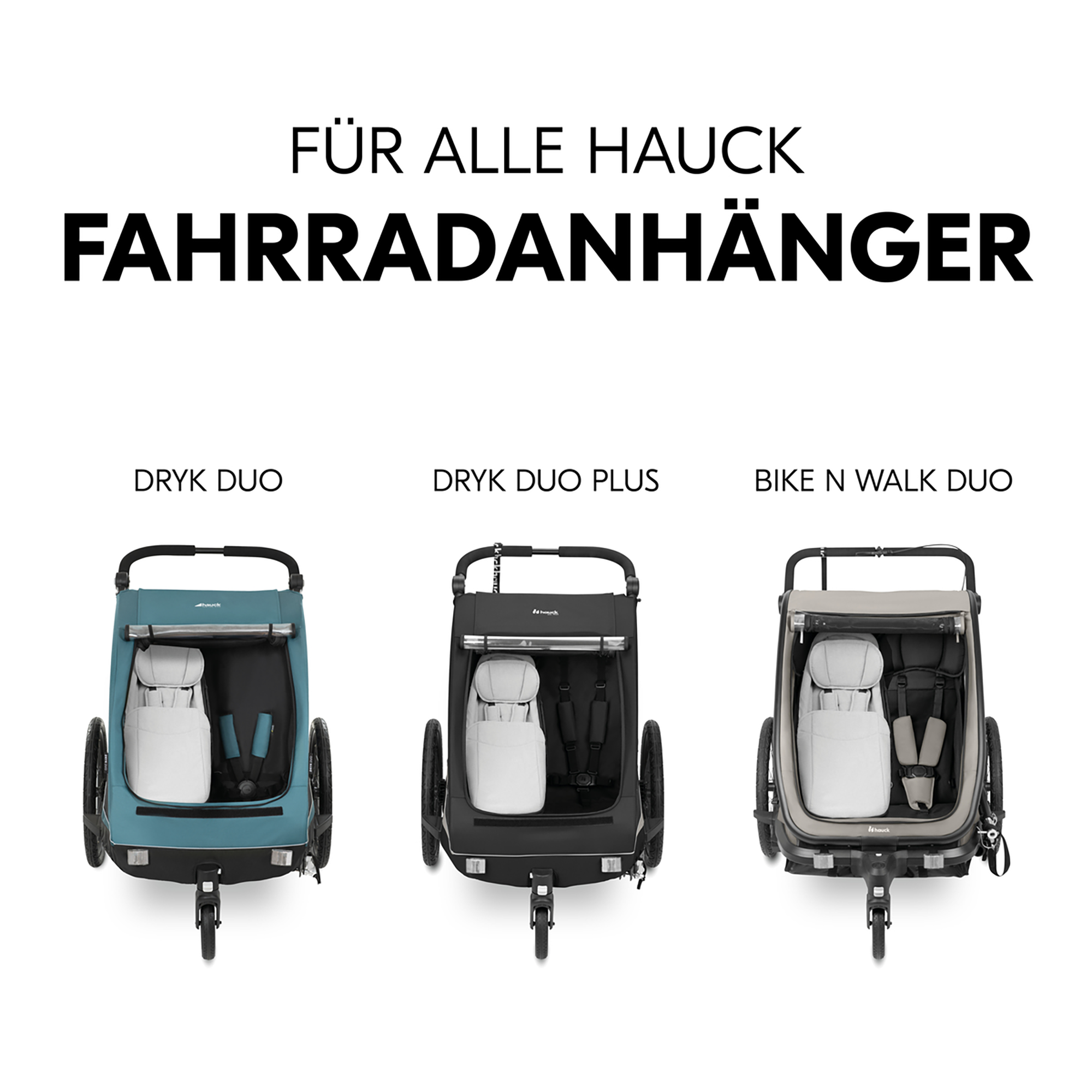 Fahrradanhänger Hängematten, hauck, Grau – Produktansicht