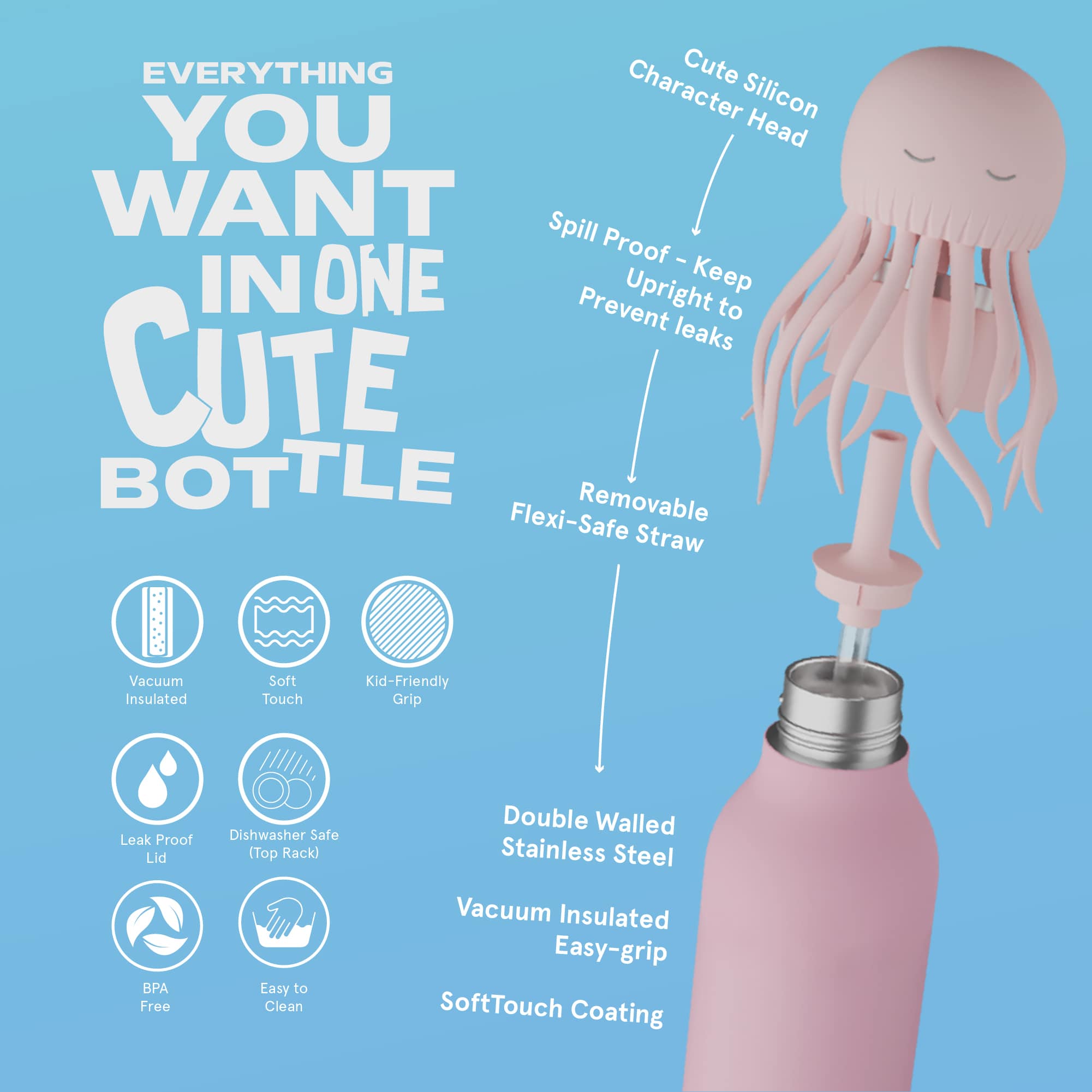 Thermoflaschen, ASOBU, Pink – Produktansicht