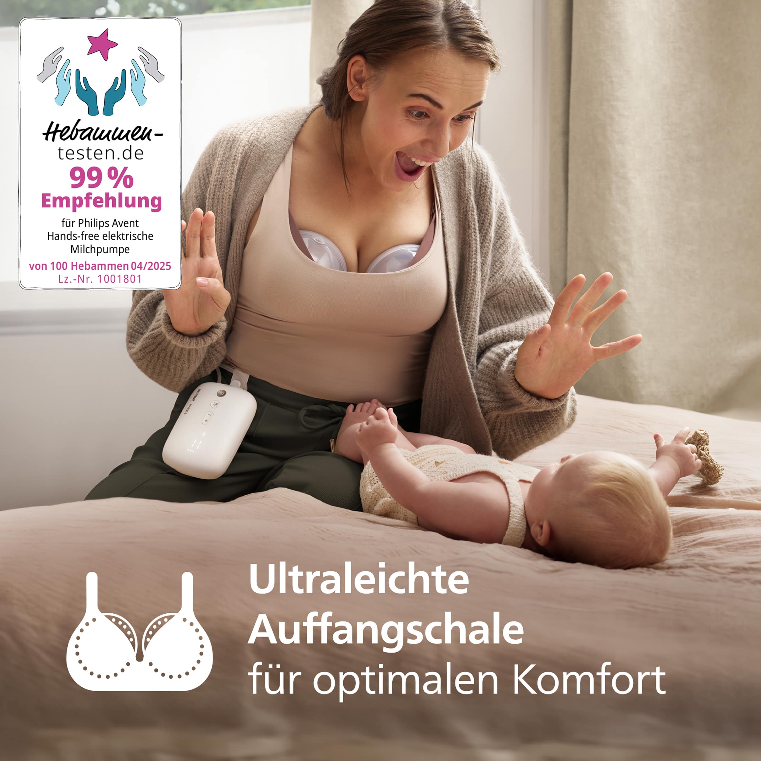 Hands Free Milchpumpen, PHILIPS AVENT, Weiß – Produktansicht