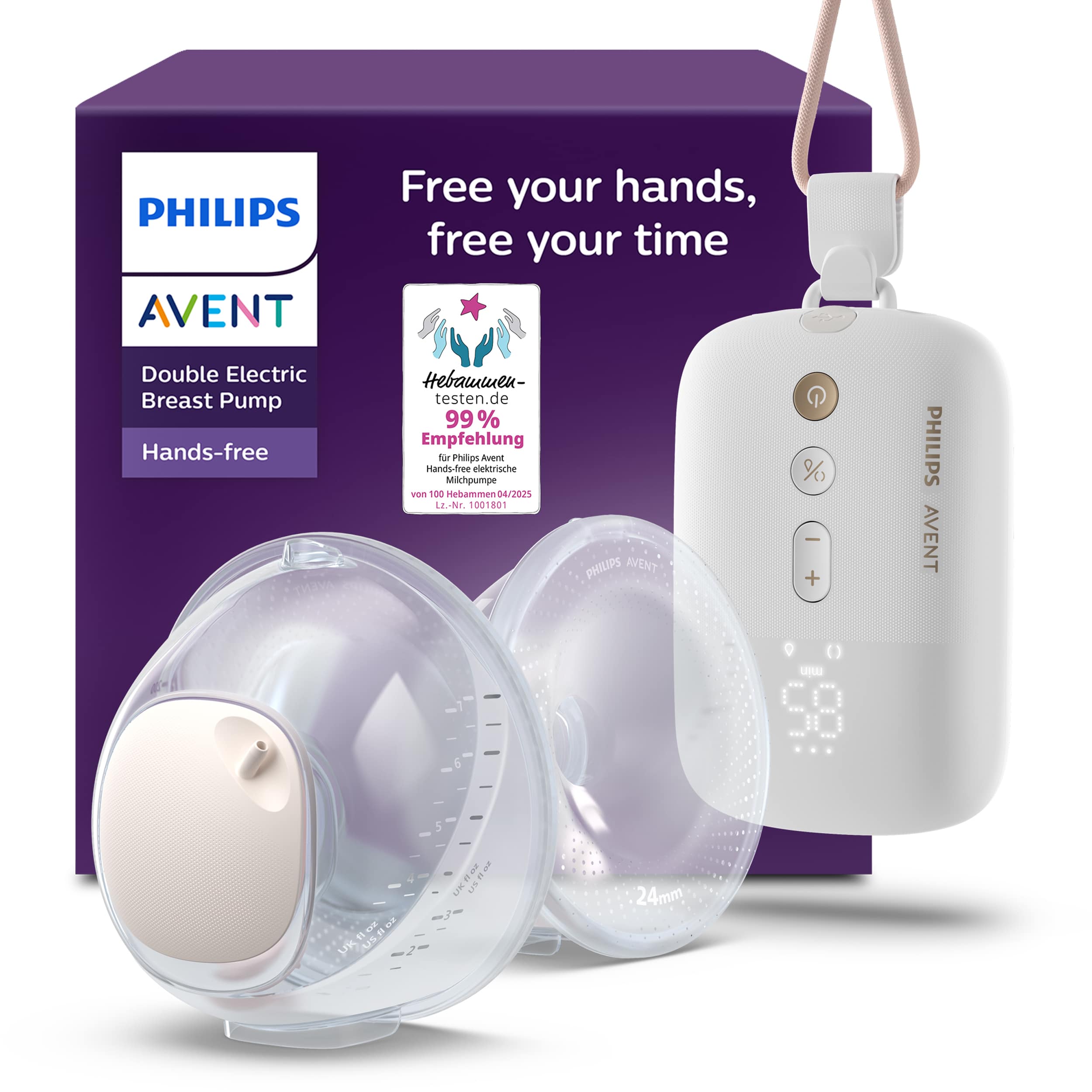 Hands Free Milchpumpen, PHILIPS AVENT, Weiß – Produktansicht