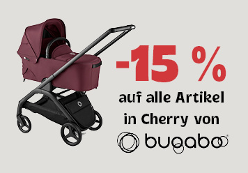 -15% auf alle Artikel in Cherry von bugaboo. Kinderwagen in cherry abgebildet.