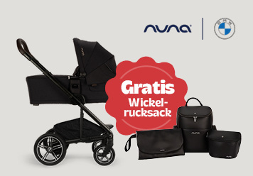 Nuna BMW. Gratis BMW Wickelrucksack.