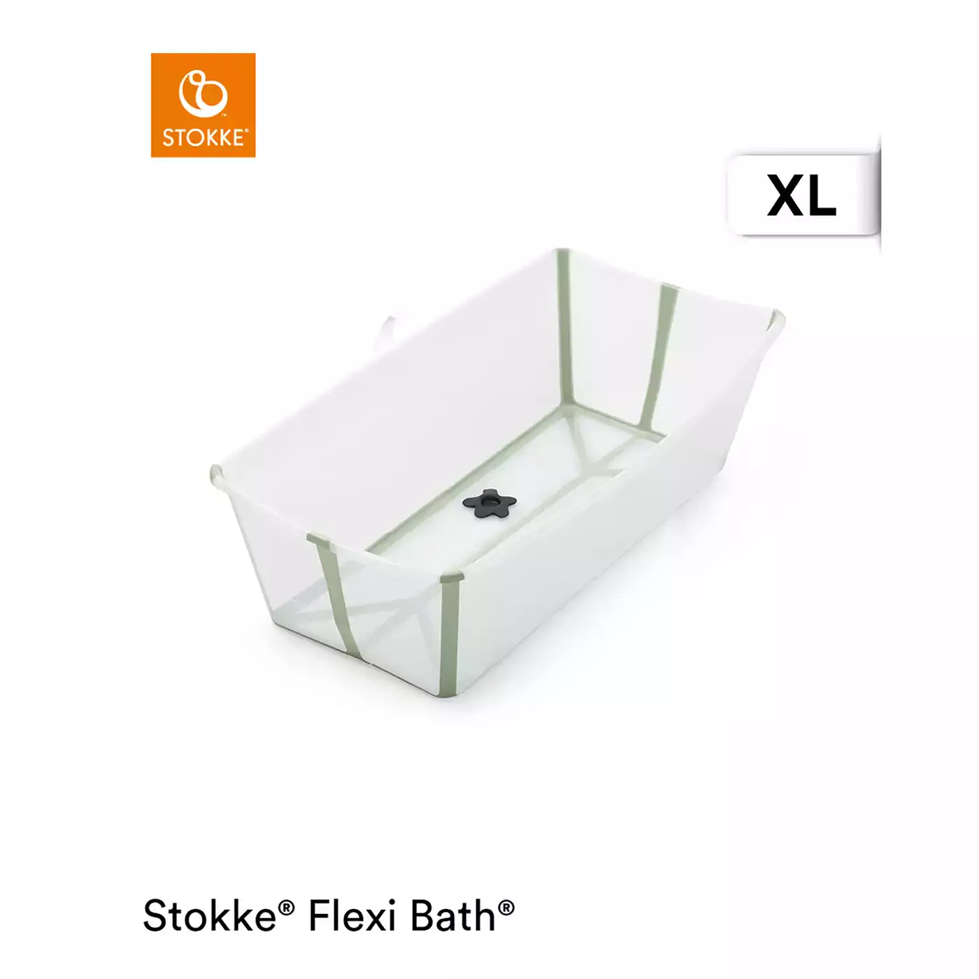 Flexi Bath XL Transparent Green mit hitzeempfindlichem Stöpsel STOKKE Transparent Grün 2000582515808 1
