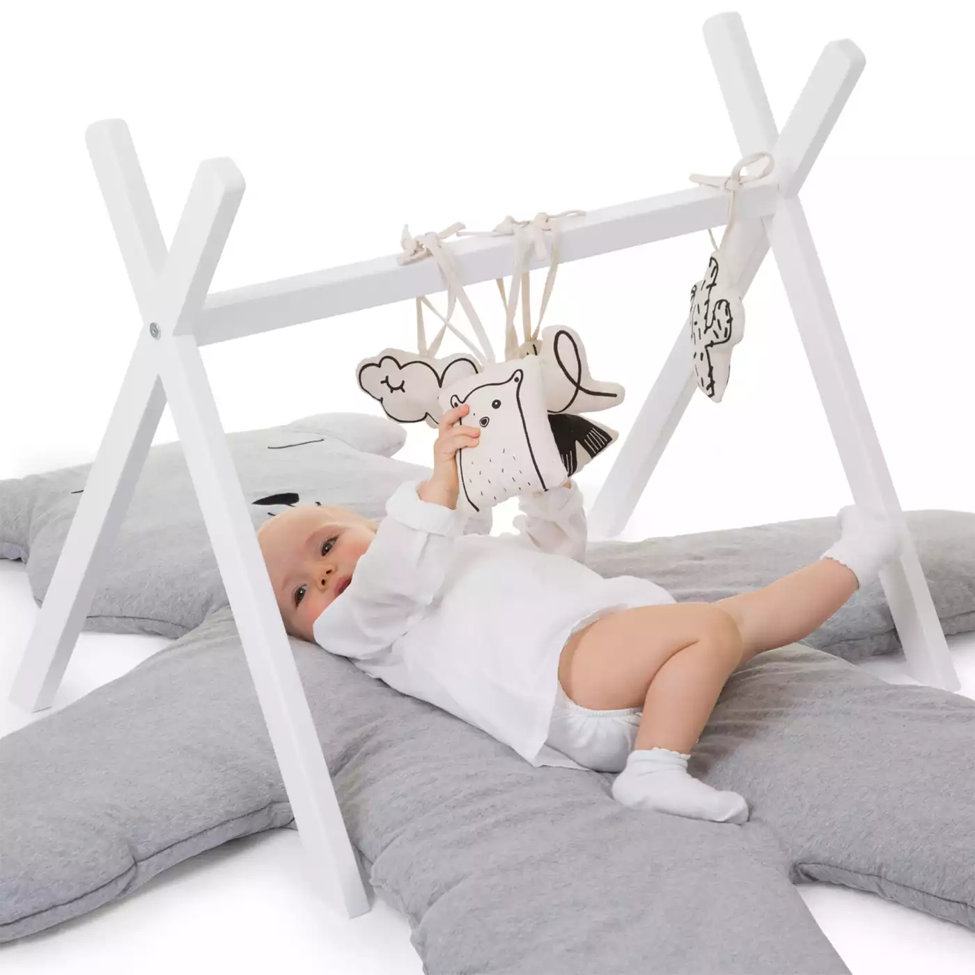 Tipi Spielgym CHILDHOME Weiß Braun 2000576288602 2