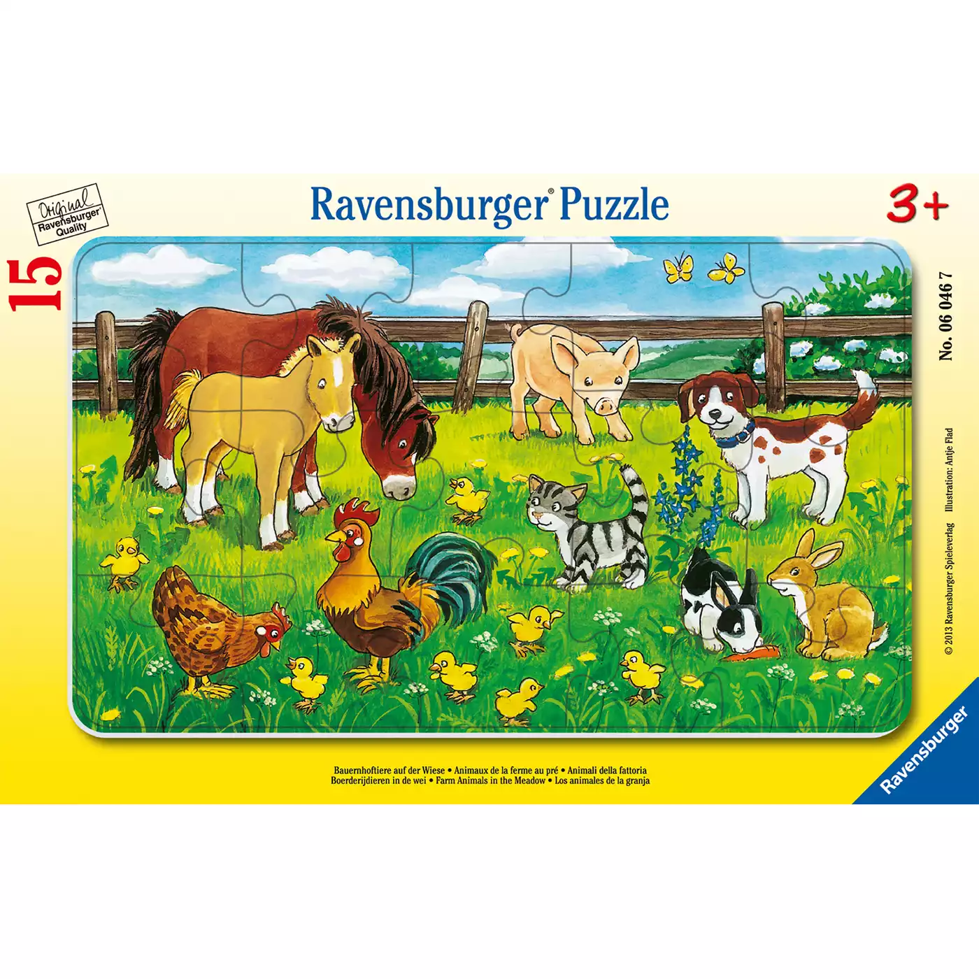 Kinderpuzzle Bauernhoftiere auf der Wiese Ravensburger 2000559250701 3