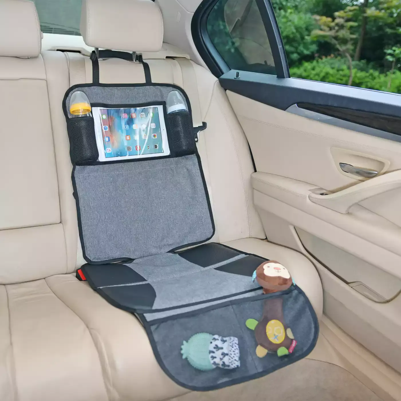 Autositzunterlage mit Tabletfach B.O. StartKlar Grau 2000580714708 5
