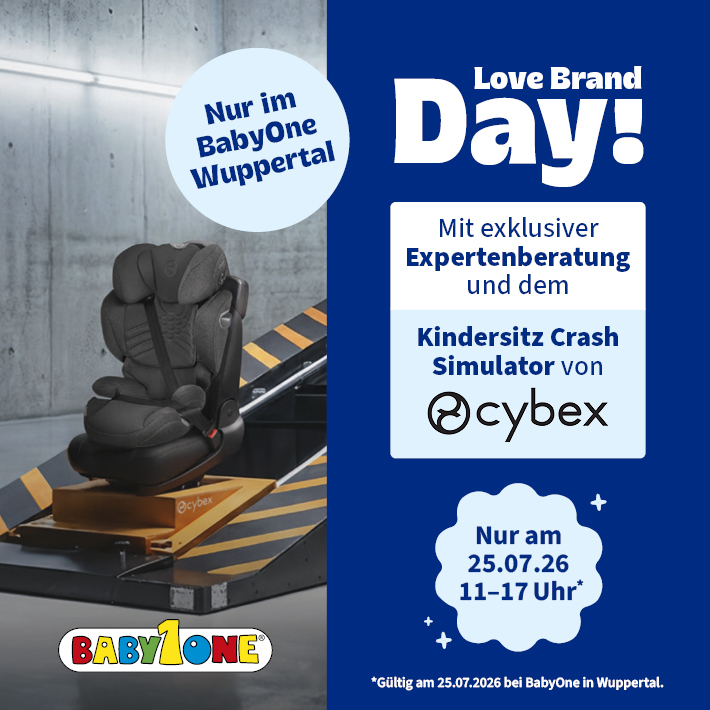 Love Brand Days bei BabyOne Wuppertal am 25.07. von 11 - 17 Uhr mit exklusiver Herstellerberatung und Kindersitz Crashtestsimulator