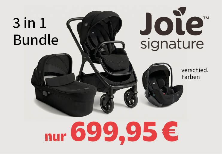 3in1 Bundle: Joie Signature Finiti 3-in-1 Bundle für 699,95 €. Kinderwagen, Buggy und Babyschale. Verschiedene Farben.