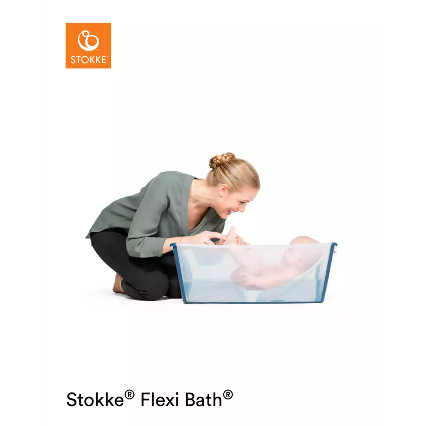 Flexi Bath® Bundle inkl. Newborn Support Transparent Blue STOKKE Transparent Weiß 2000576825302 2