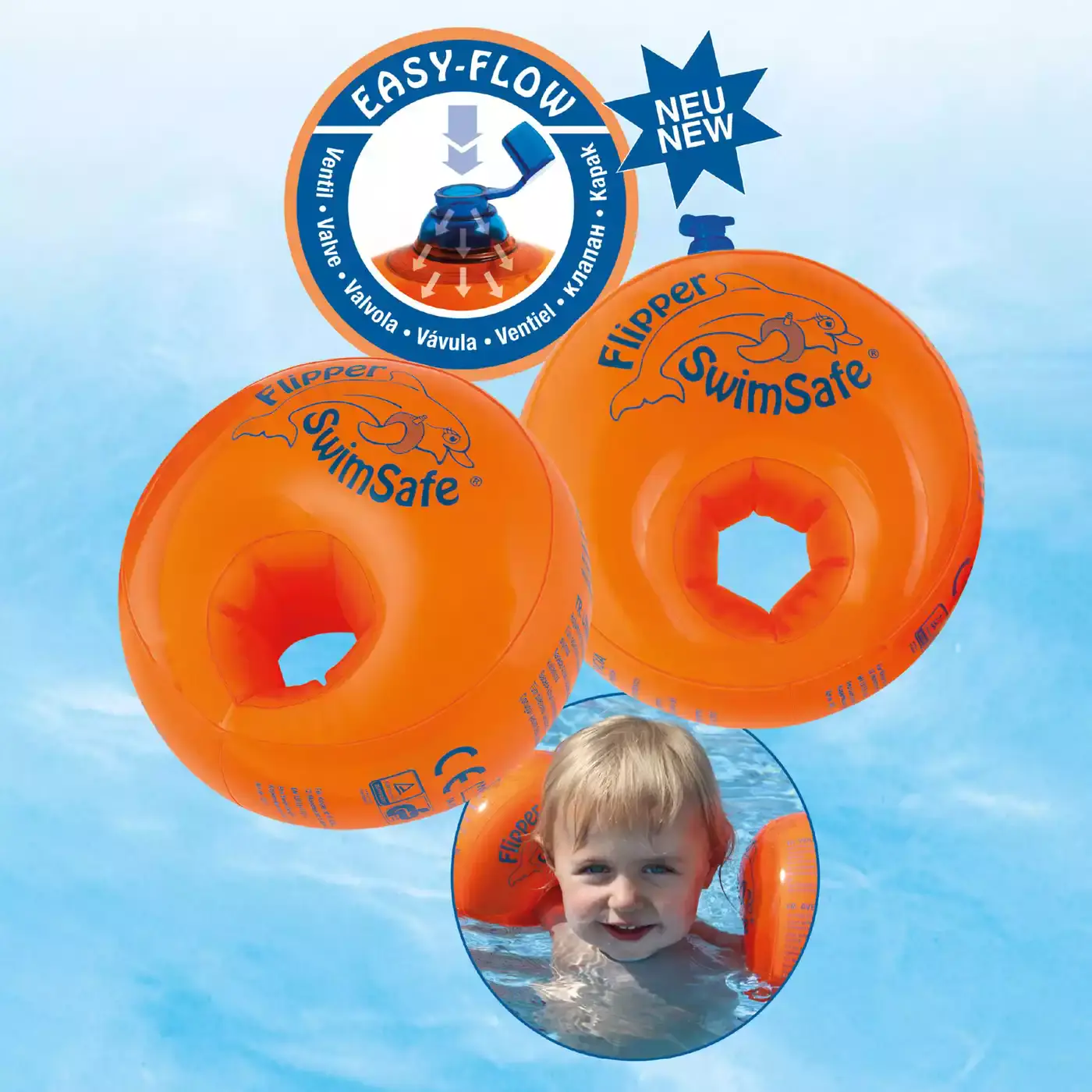 Schwimmflügel Flipper SwimSafe 1 - 6 Jahre Spielzeugring 2000508100408 4
