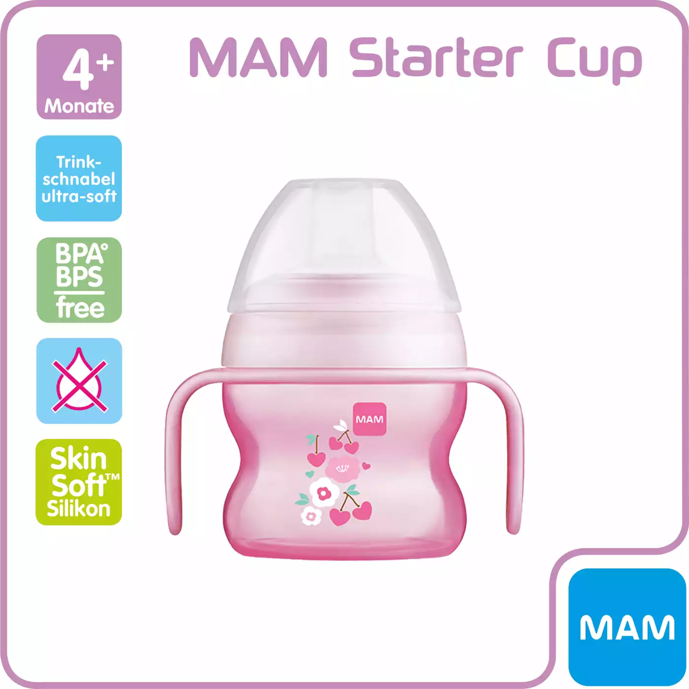 Trinklernflasche Starter Cup 150 ml MAM Pink 2000566951035 4