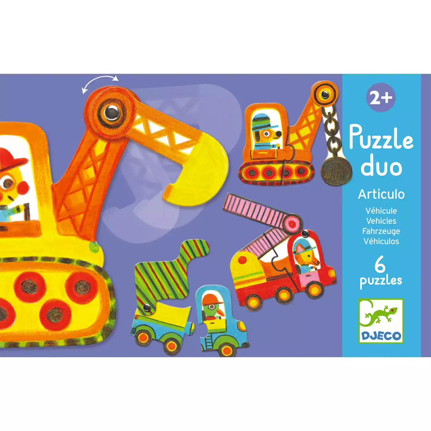 Puzzle Duo - Bewegte Fahrzeuge DJECO 2000561023003 4
